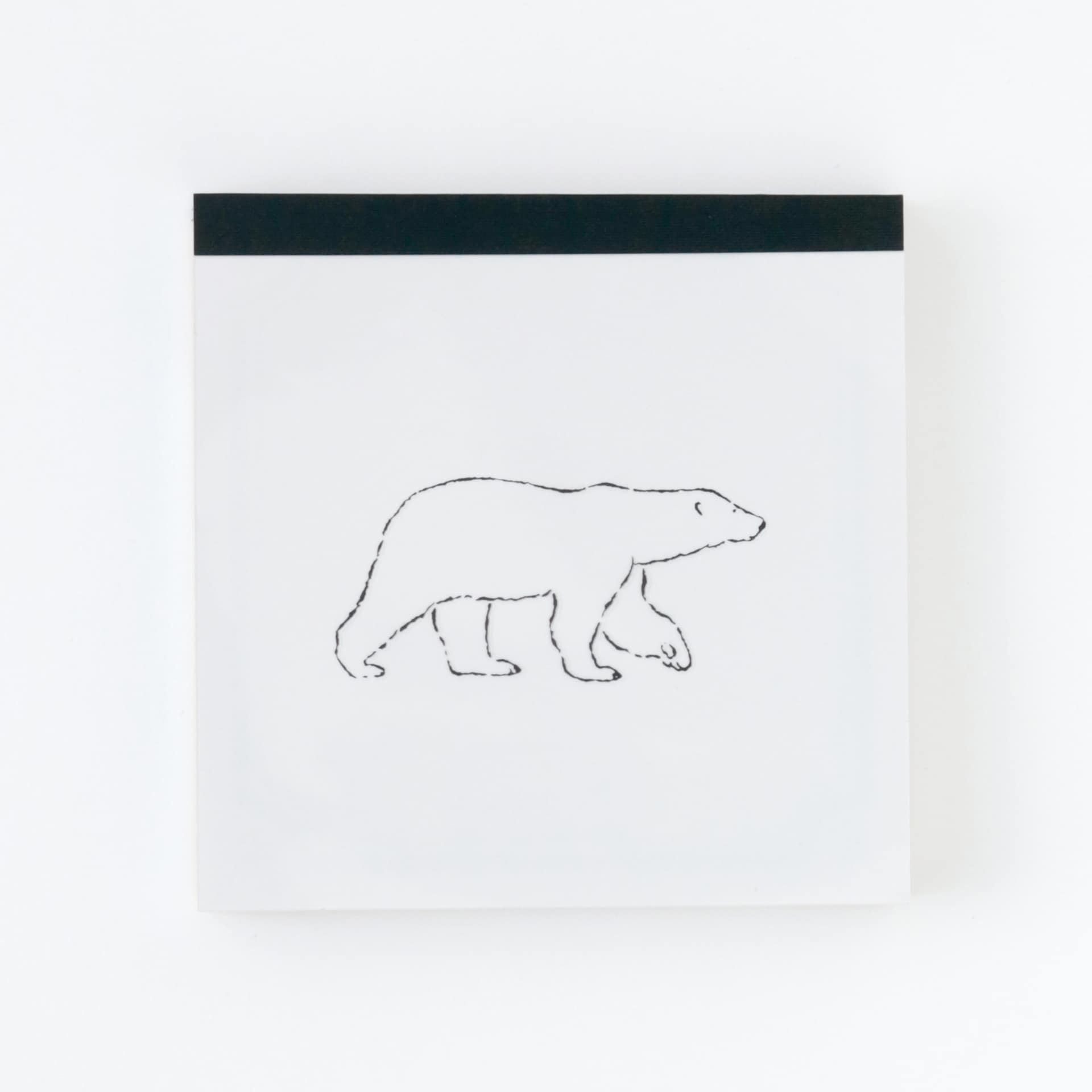 Green Flash Animal Square Memo Pad, Polar Bear