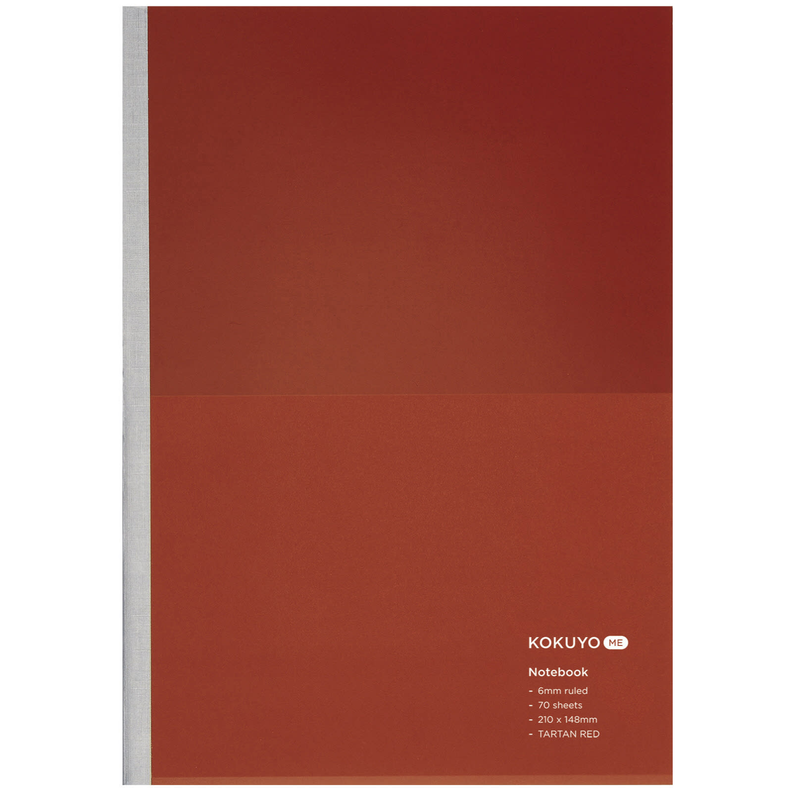 KOKUYO A5 Notebook, 70 Sheets, Tartan Red, 5.83" x 8.27", Ruled