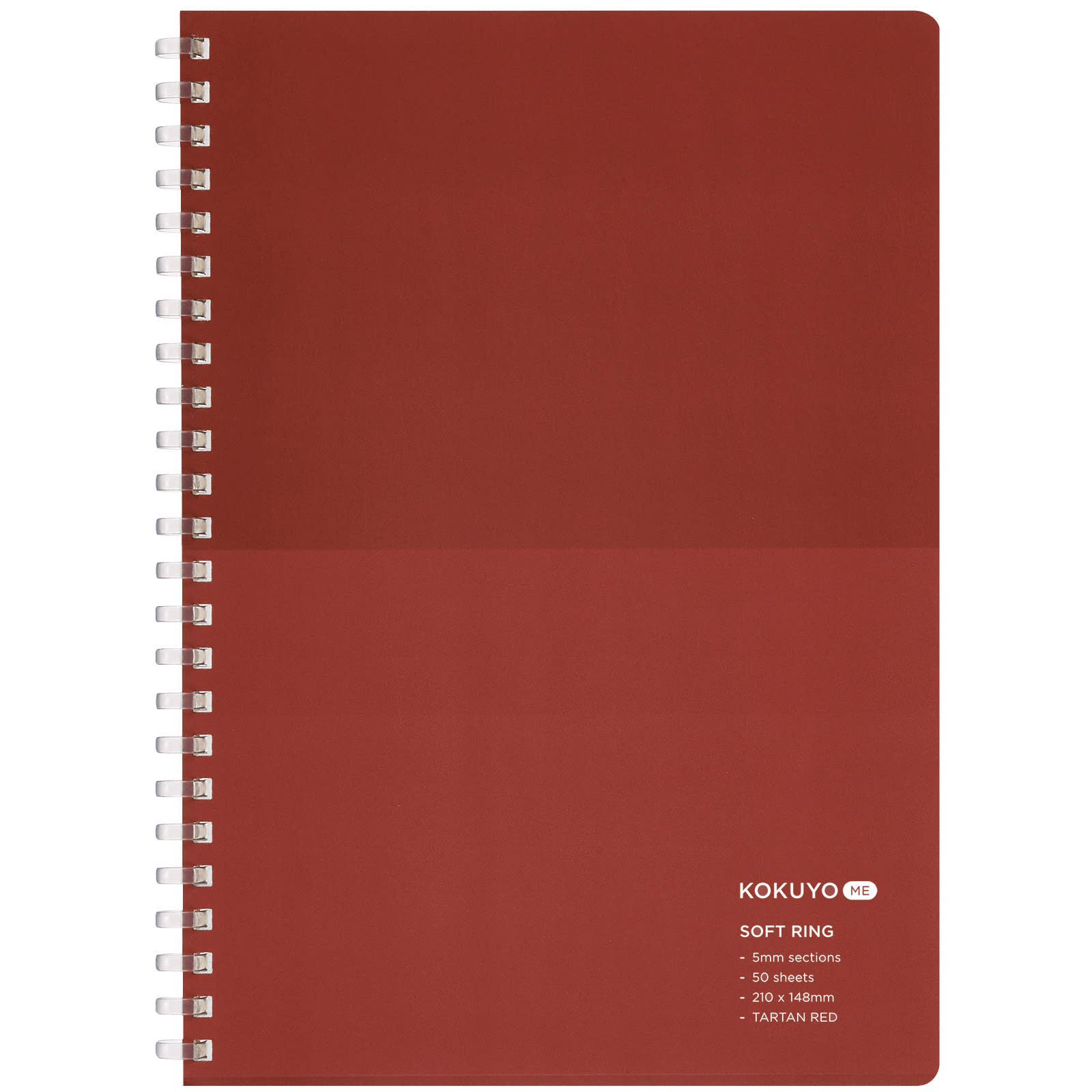 KOKUYO A5 Notebook, 50 Sheets, Tartan Red, 5.83" x 8.27", Grid