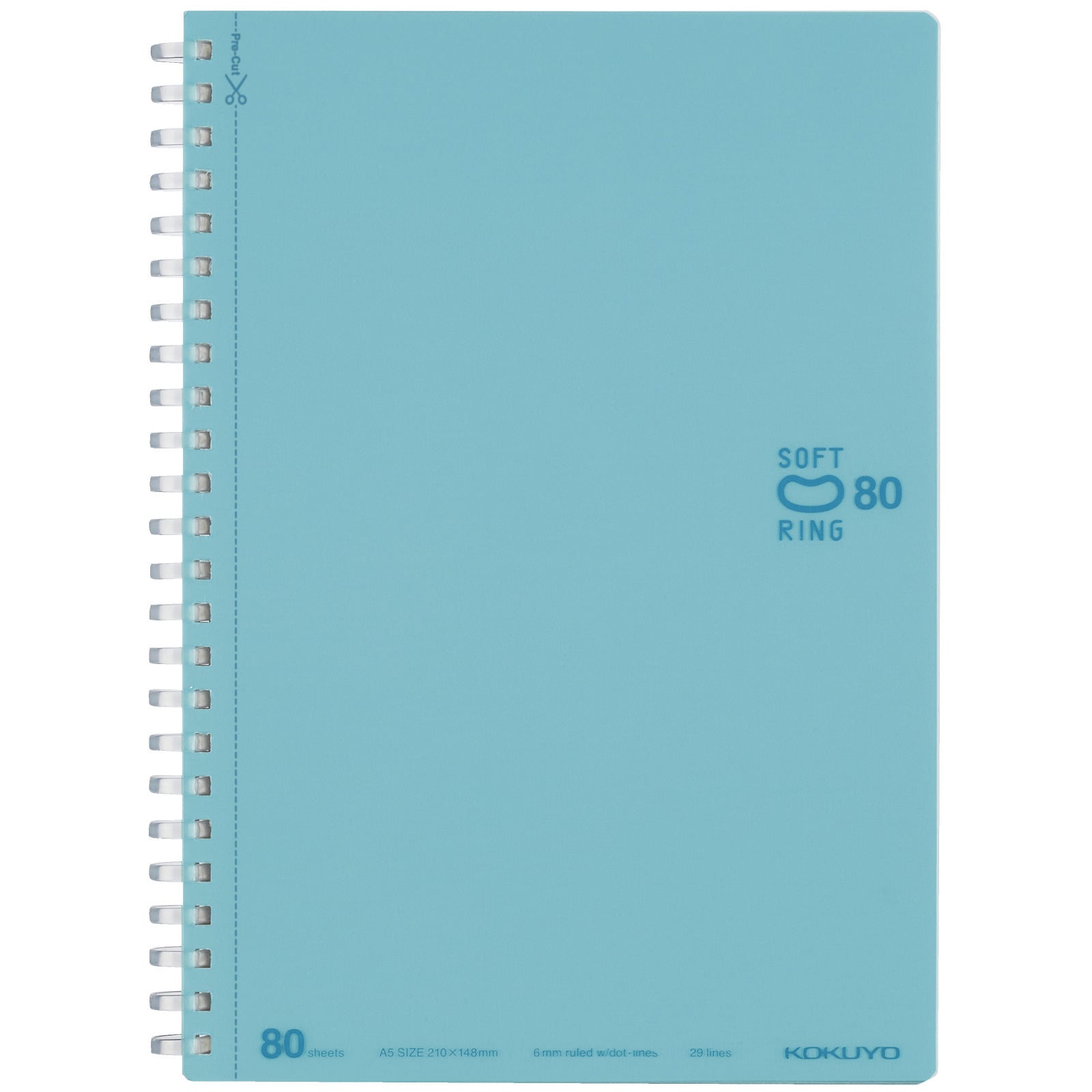 KOKUYO A5 Notebook, 80 Sheets, Light Blue, Ruled