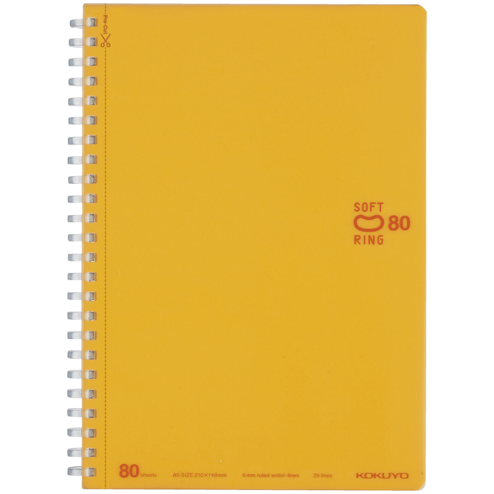 KOKUYO A5 Notebook, 80 Sheets, Orange, Ruled