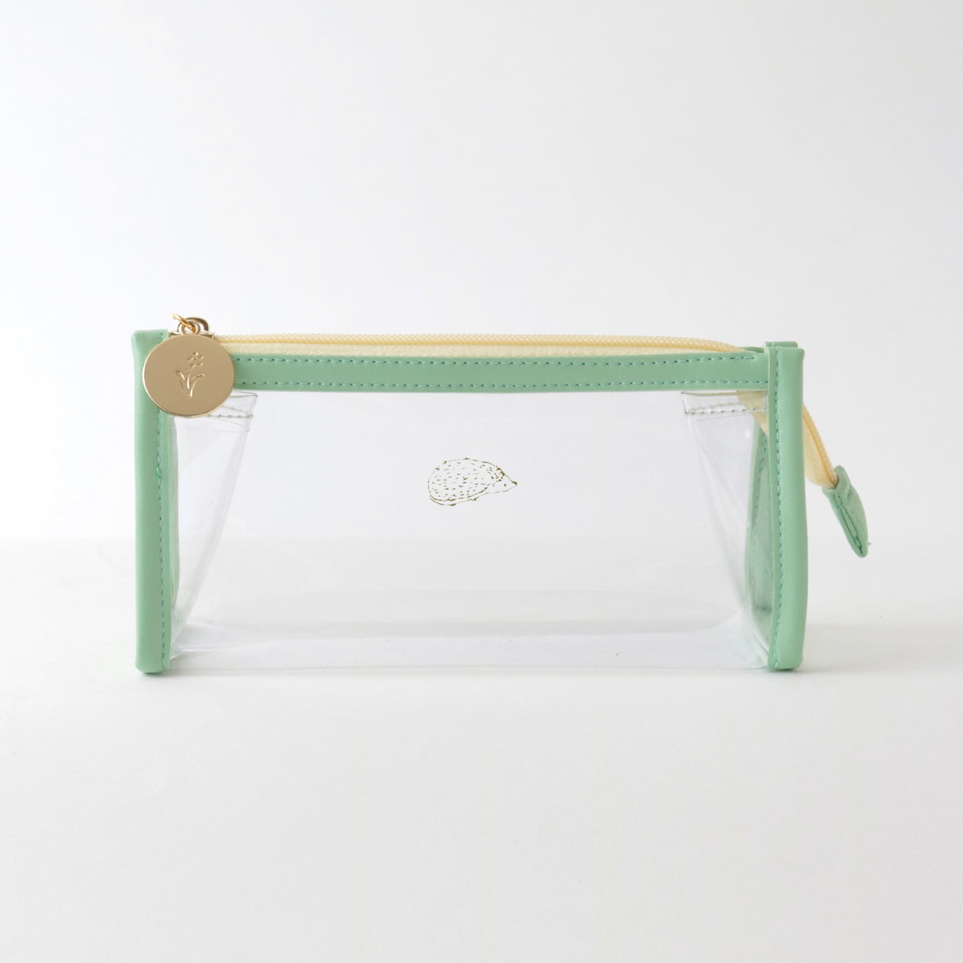 Green Flash Animal Series Clear Pen Pouch, Hedgehog