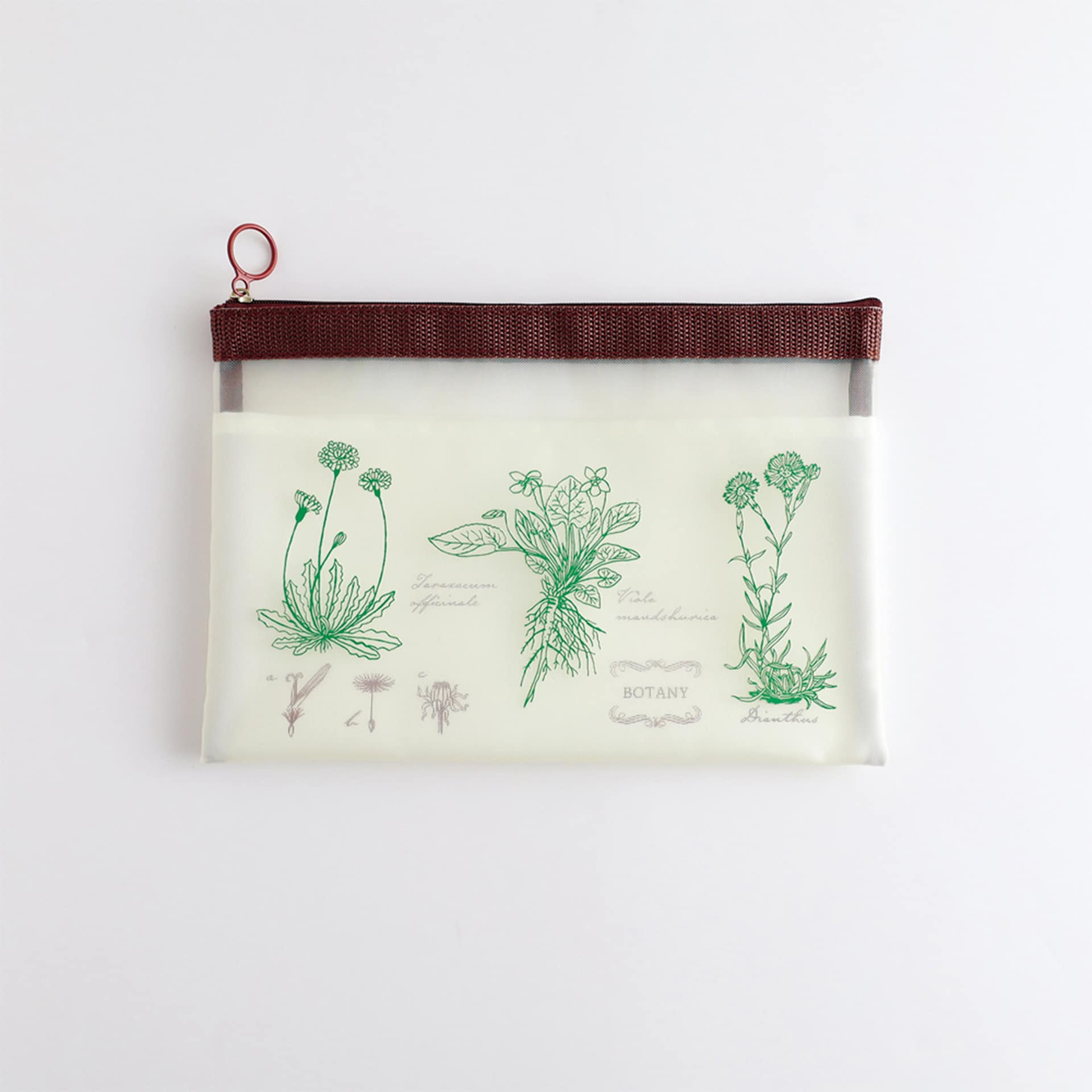 Green Flash Study Holic Mesh A5 Pouch, Botany