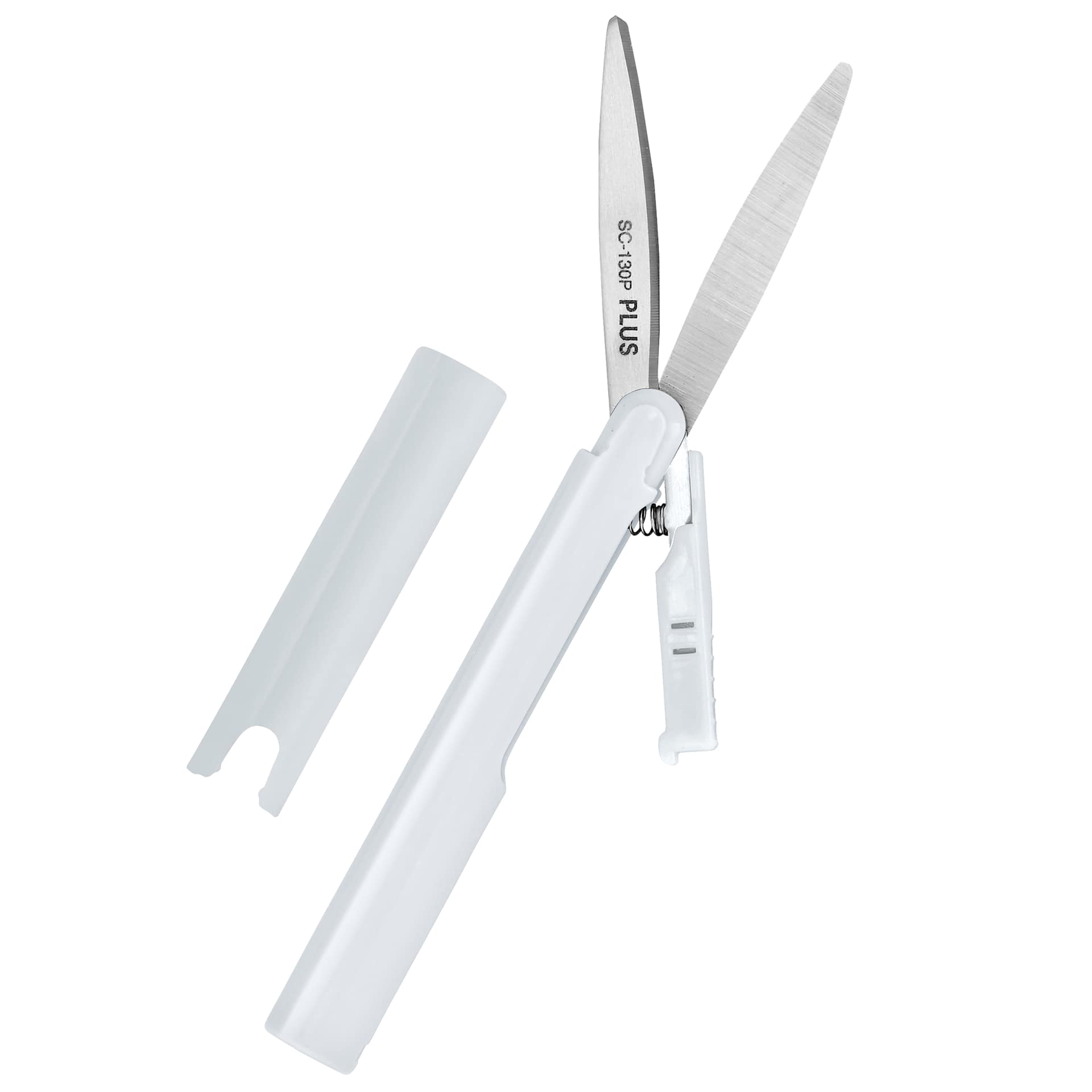 Plus Corporation Twiggy Curved Blade Pocket-Sized Scissors, White