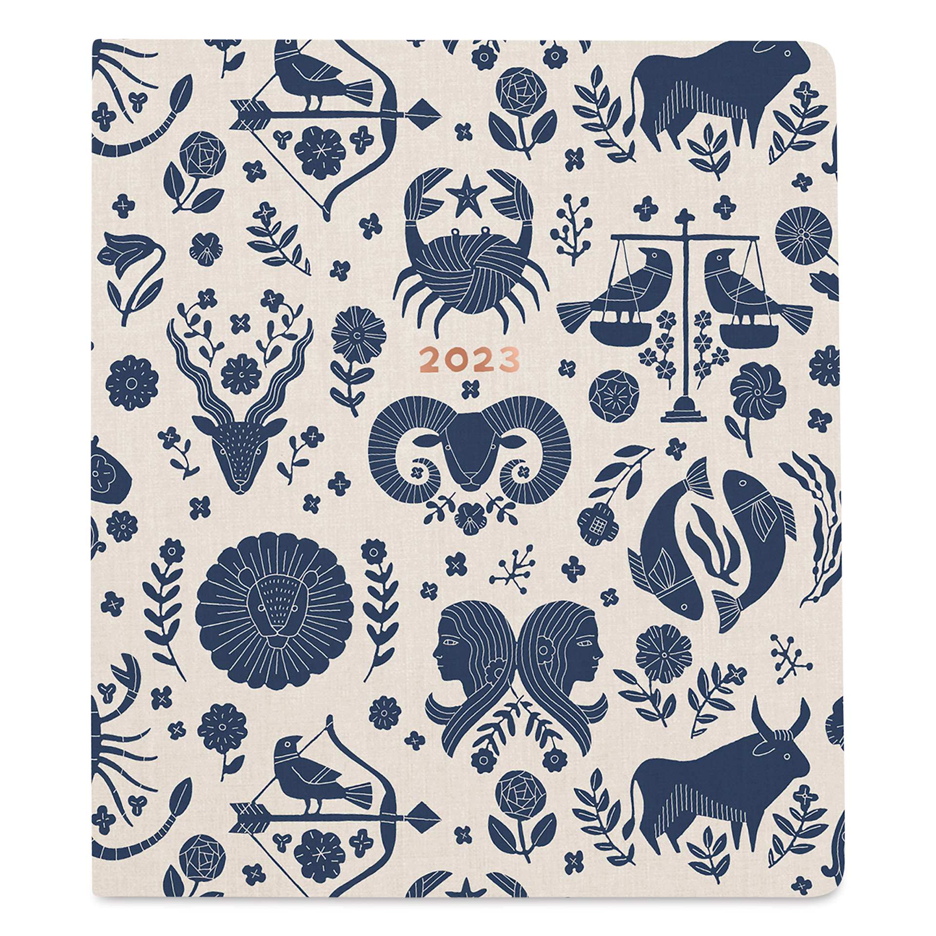 Fringe Studio 2023 Hardcover Planner, Indigo Zodiac Cover