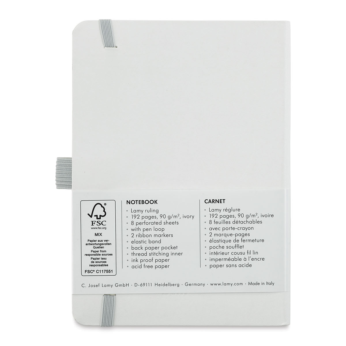 Lamy Softcover Notebook - White, Dot-Grid-Rule, 5-3/4" x 4-1/8" (back cover)
