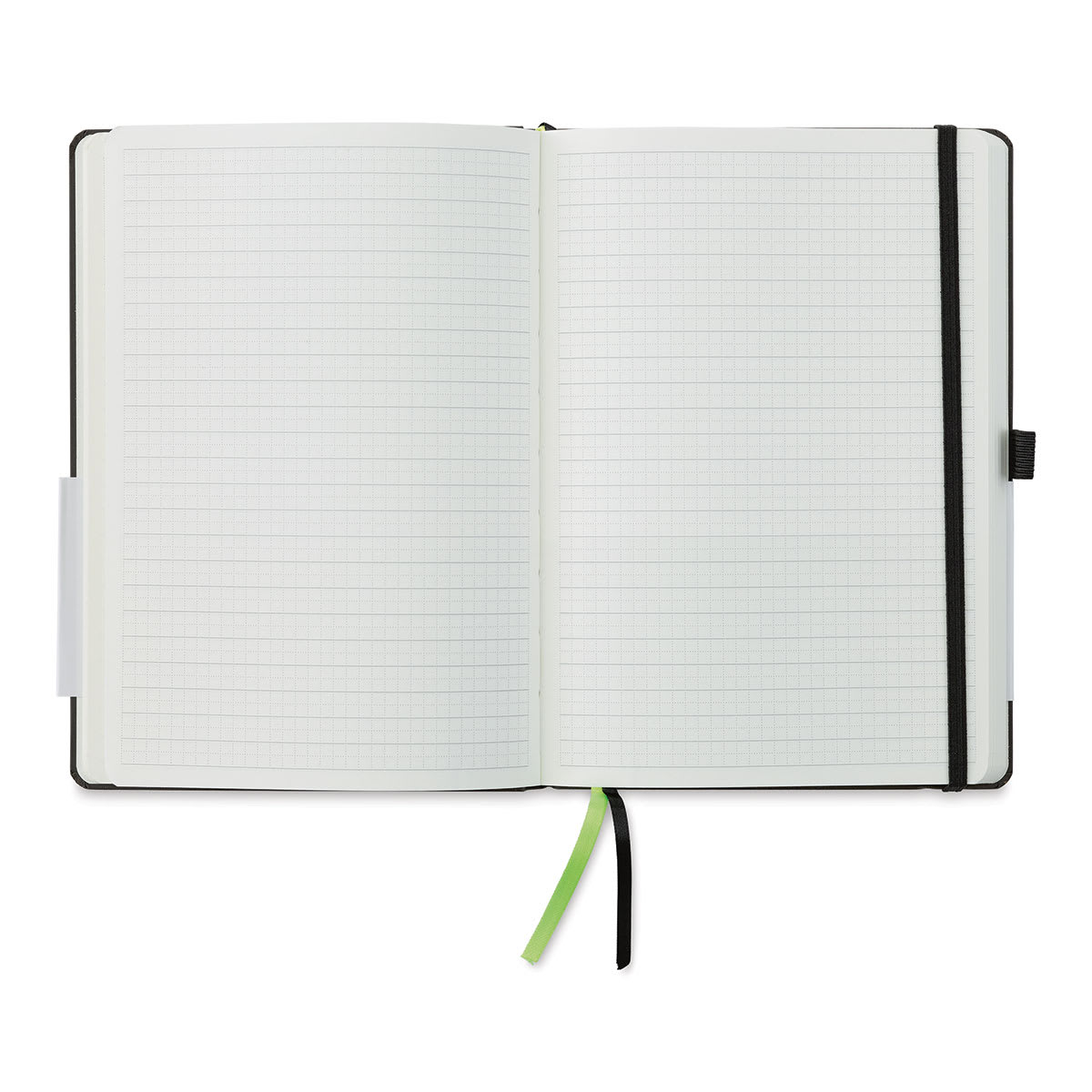 Lamy Softcover Notebook - Black, Dot-Grid-Rule, 8-1/4" x 5-3/4" (open to show paper)