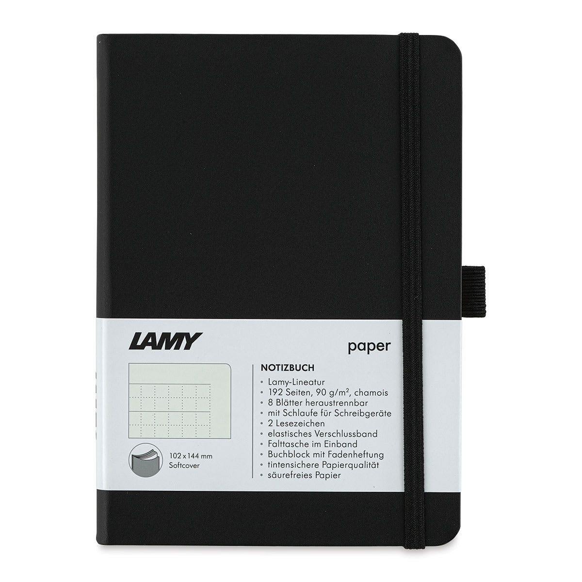 Lamy Softcover Notebook - Black, Dot-Grid-Rule, 5-3/4" x 4-1/8" (front cover)