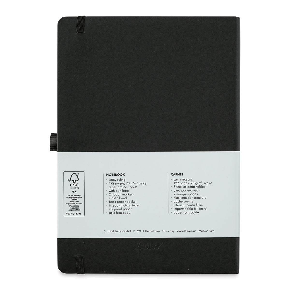 Lamy Softcover Notebook - Charcoal, Dot-Grid-Rule, 8-1/4" x 5-3/4" (back cover)
