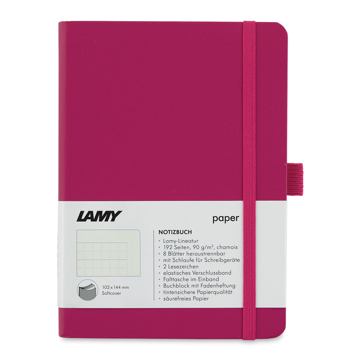 Lamy Softcover Notebook - Pink, Dot-Grid-Rule, 8-1/4" x 5-3/4" (front cover)