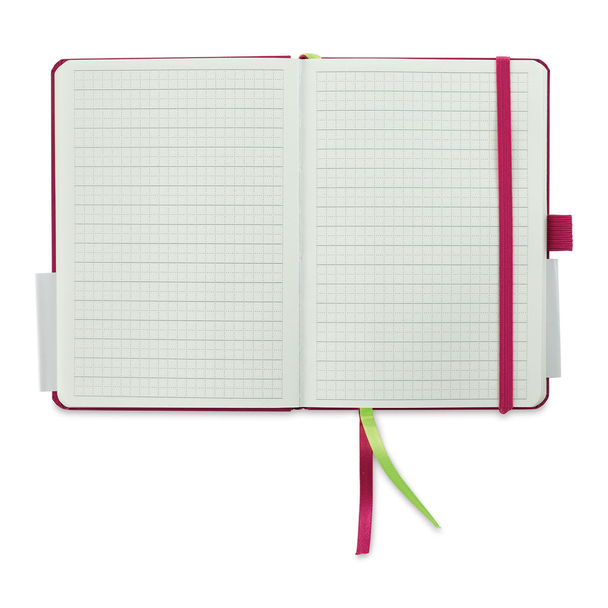Lamy Softcover Notebook - Pink, Dot-Grid-Rule, 8-1/4" x 5-3/4" (open to show paper)