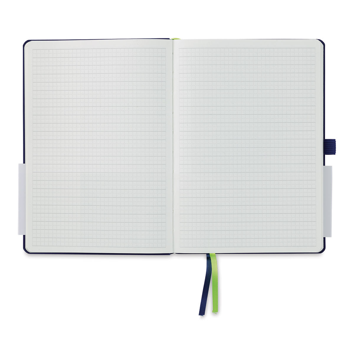 Lamy Softcover Notebook - Blue, Dot-Grid-Rule, 8-1/4" x 5-3/4" (open to show paper)