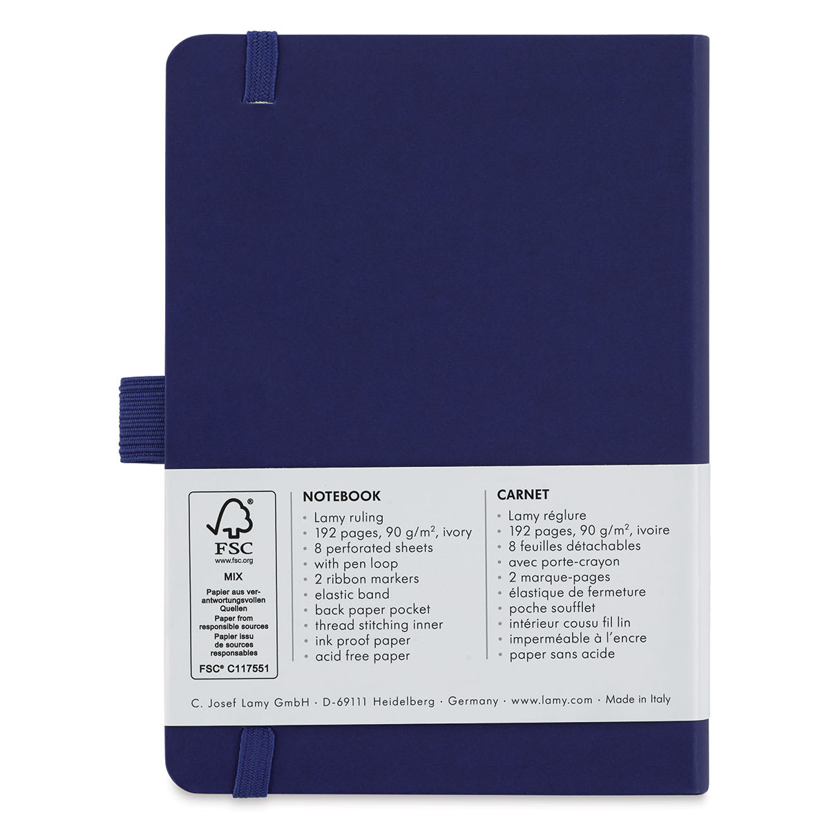 Lamy Softcover Notebook - Blue, Dot-Grid-Rule, 5-3/4" x 4-1/8" (back cover)