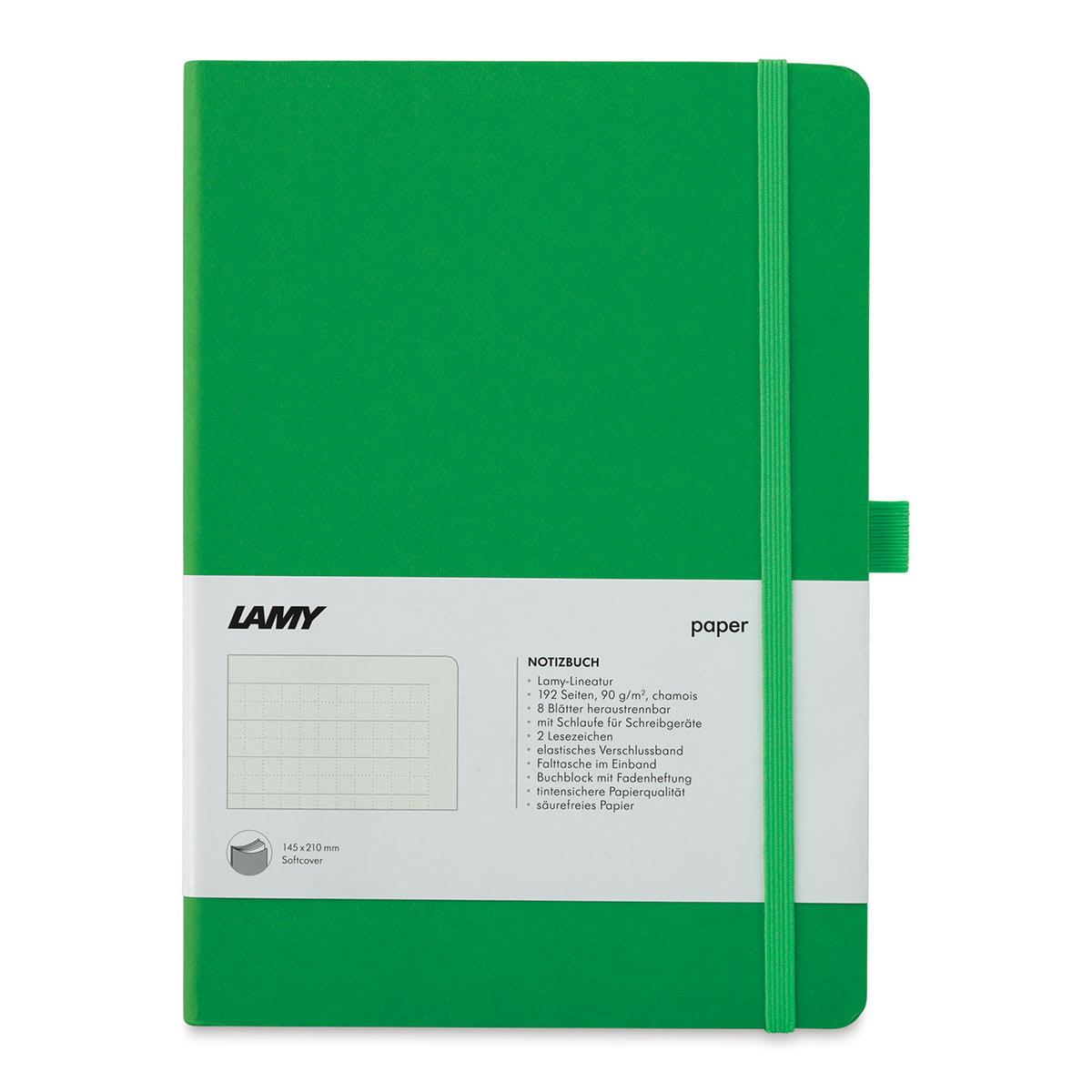 Lamy Softcover Notebook - Green, Dot-Grid-Rule, 8-1/4" x 5-3/4" (front cover)