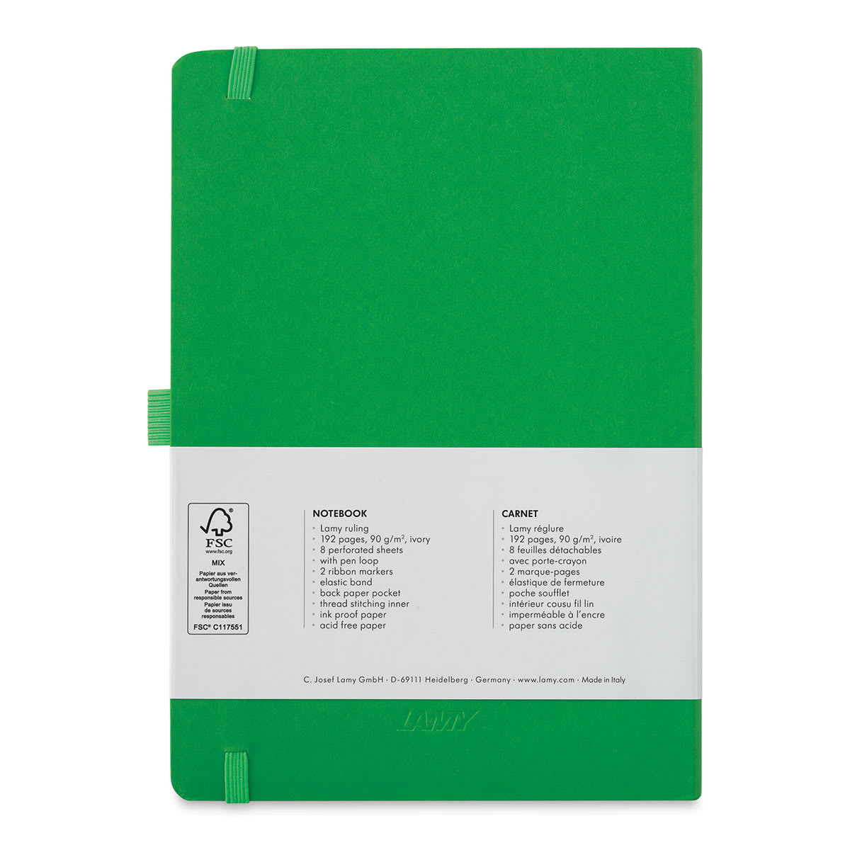 Lamy Softcover Notebook - Green, Dot-Grid-Rule, 8-1/4" x 5-3/4" (back cover)