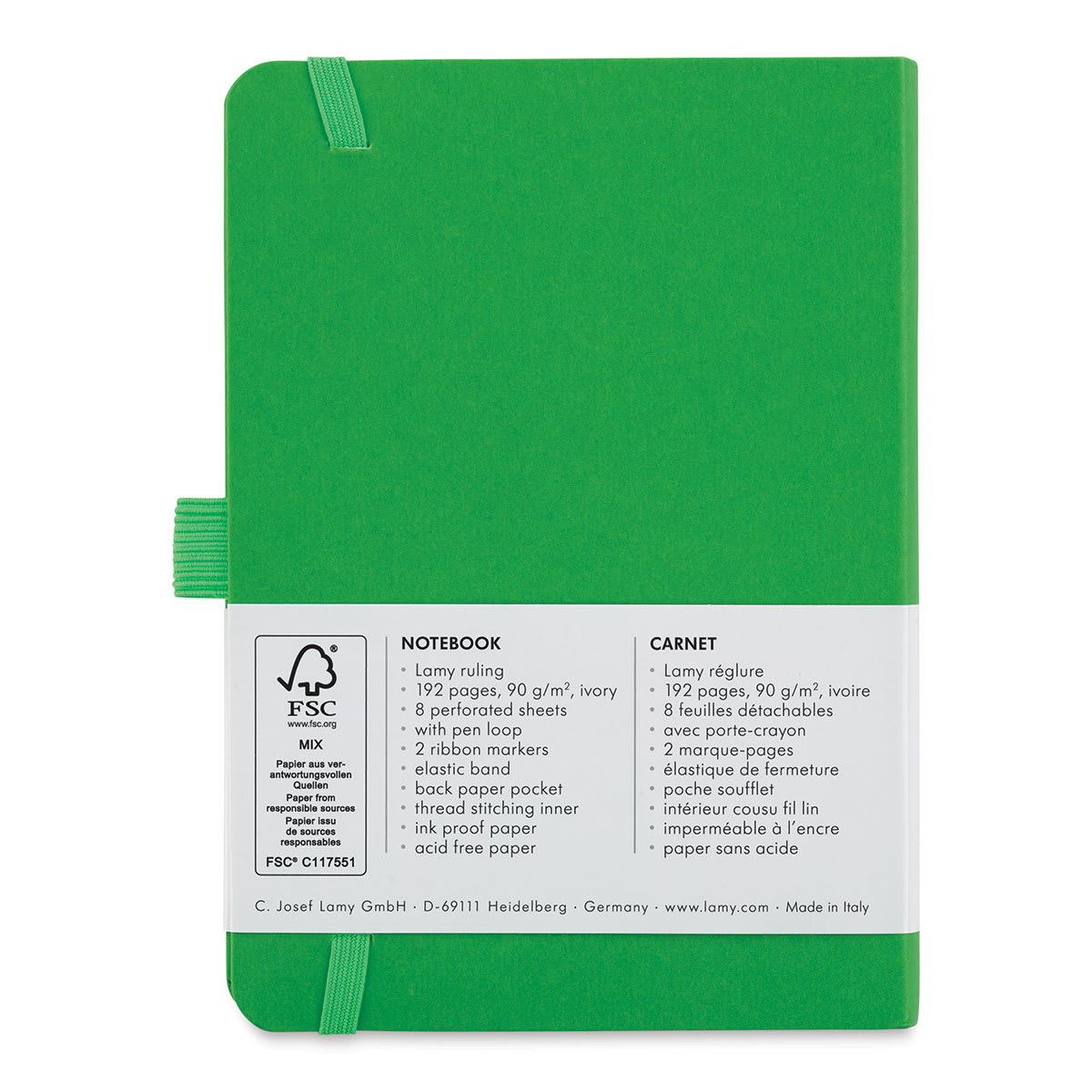 Lamy Softcover Notebook - Green, Dot-Grid-Rule, 5-3/4" x 4-1/8" (back cover)