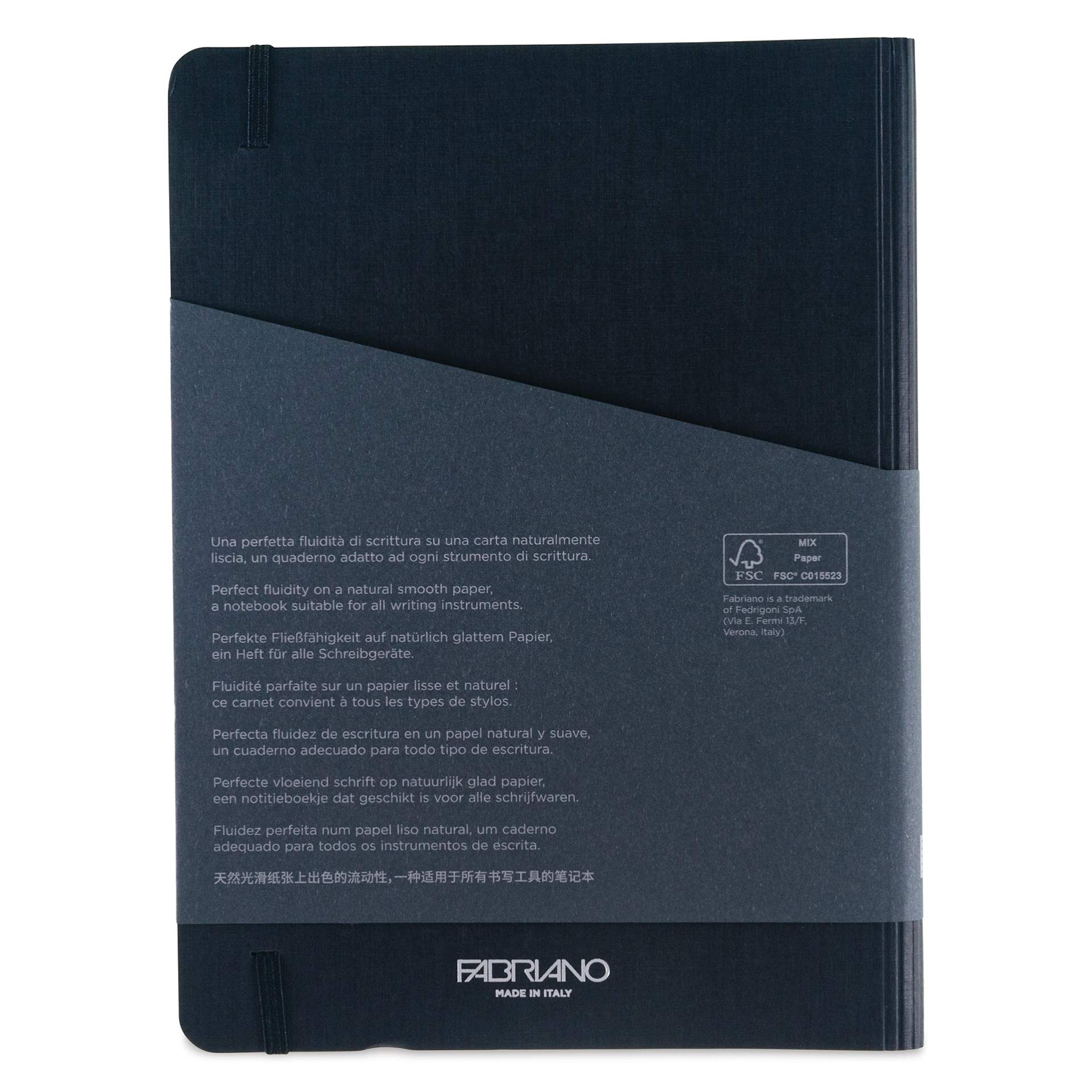 Fabriano Ecoqua Plus Hidden Spiral-Bound Notebook - Black, 8-1/4" x 5-4/5". Dot Grid, back cover