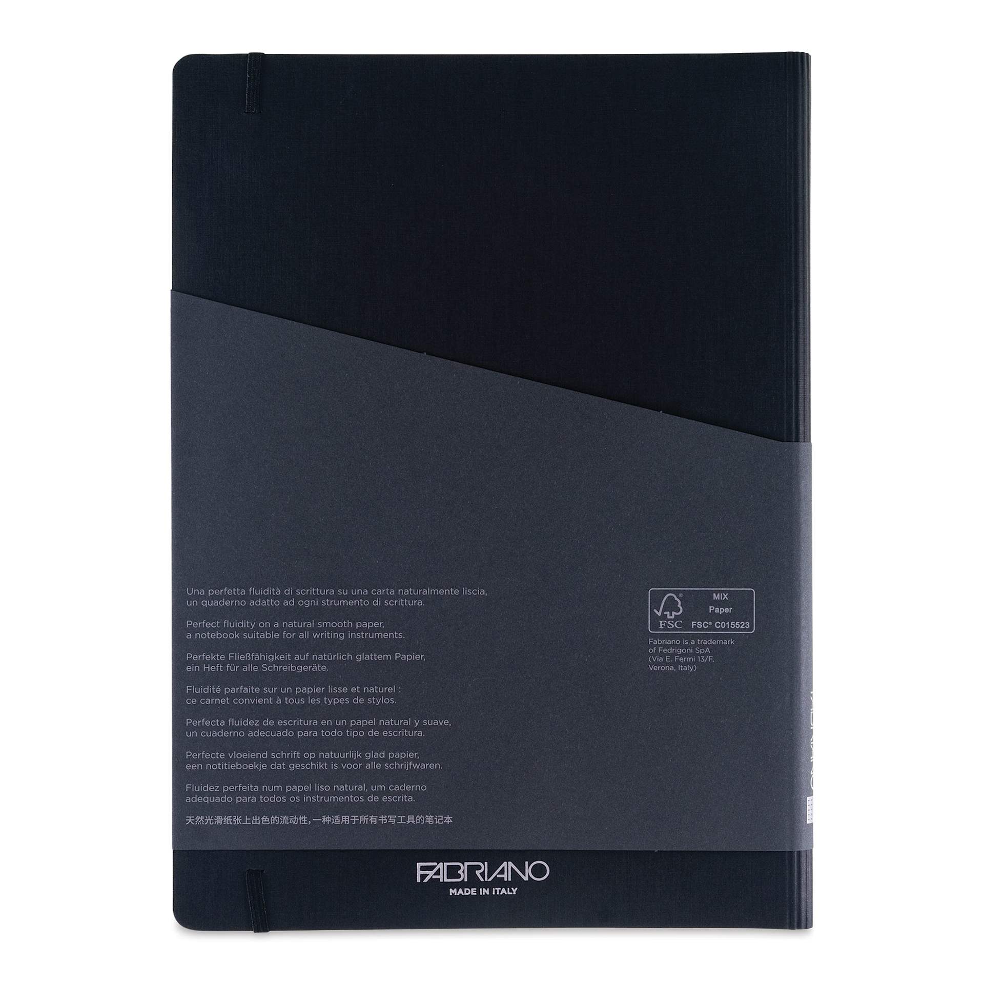 Fabriano Ecoqua Plus Hidden Spiral-Bound Notebook - Black, 11-7/10" x 8-1/4", Dot Grid, back cover
