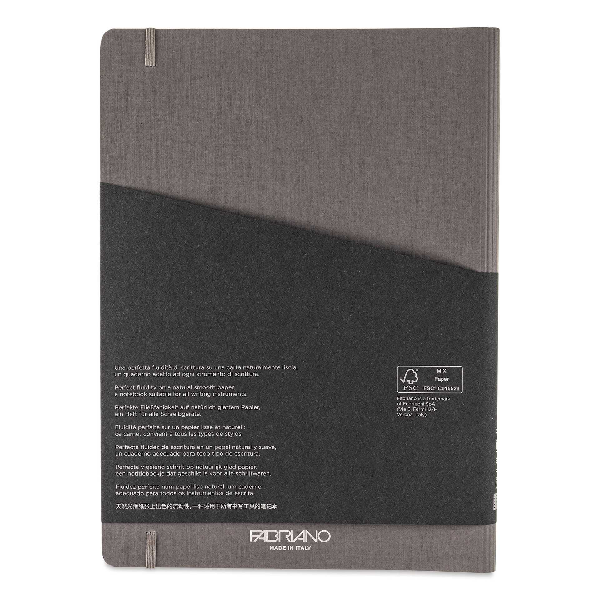 Fabriano Ecoqua Plus Hidden Spiral-Bound Notebook - Grey, 11-7/10" x 8-1/4", Dot Grid, back cover