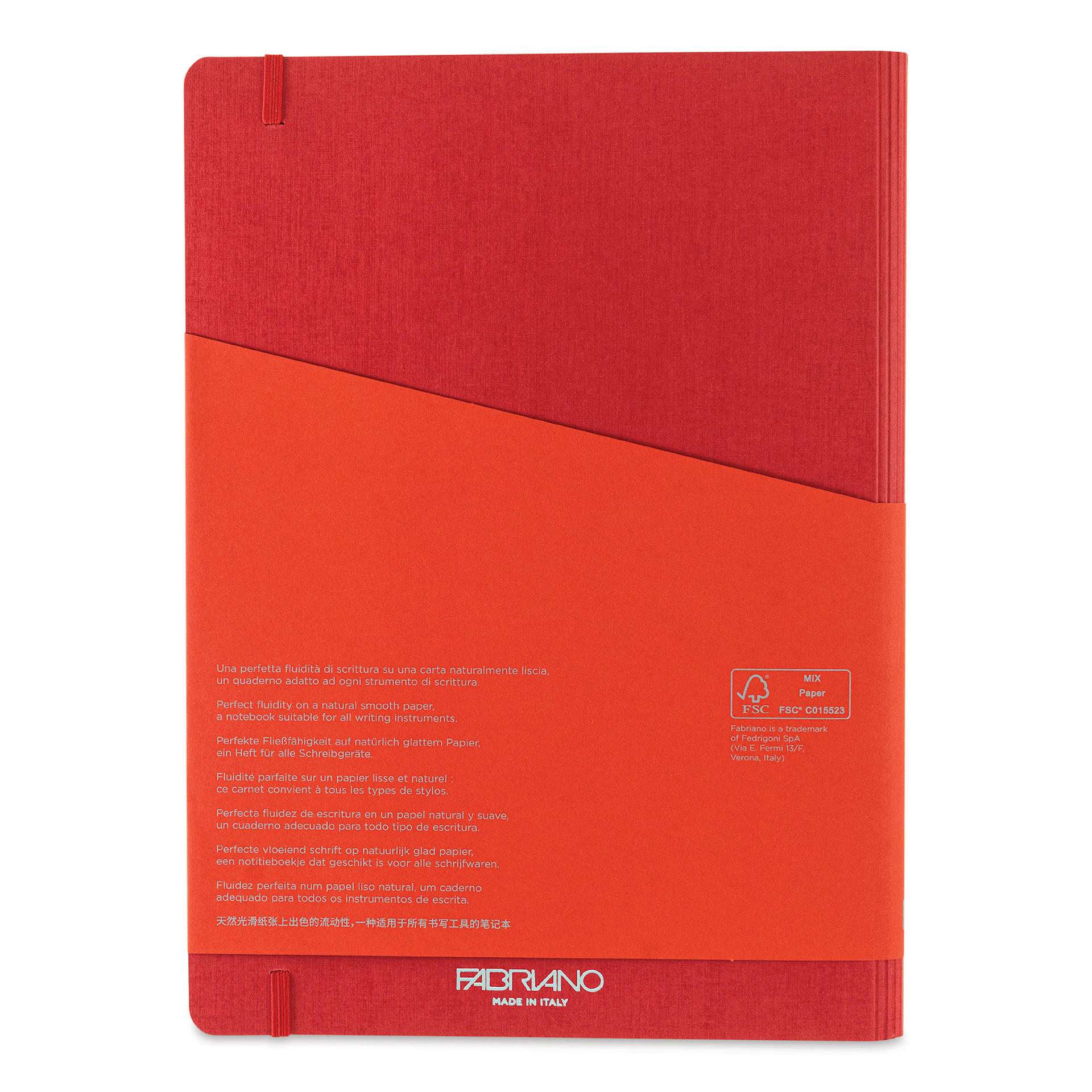 Fabriano Ecoqua Plus Hidden Spiral-Bound Notebook - Red, 11-7/10" x 8-1/4", Dot Grid, back cover