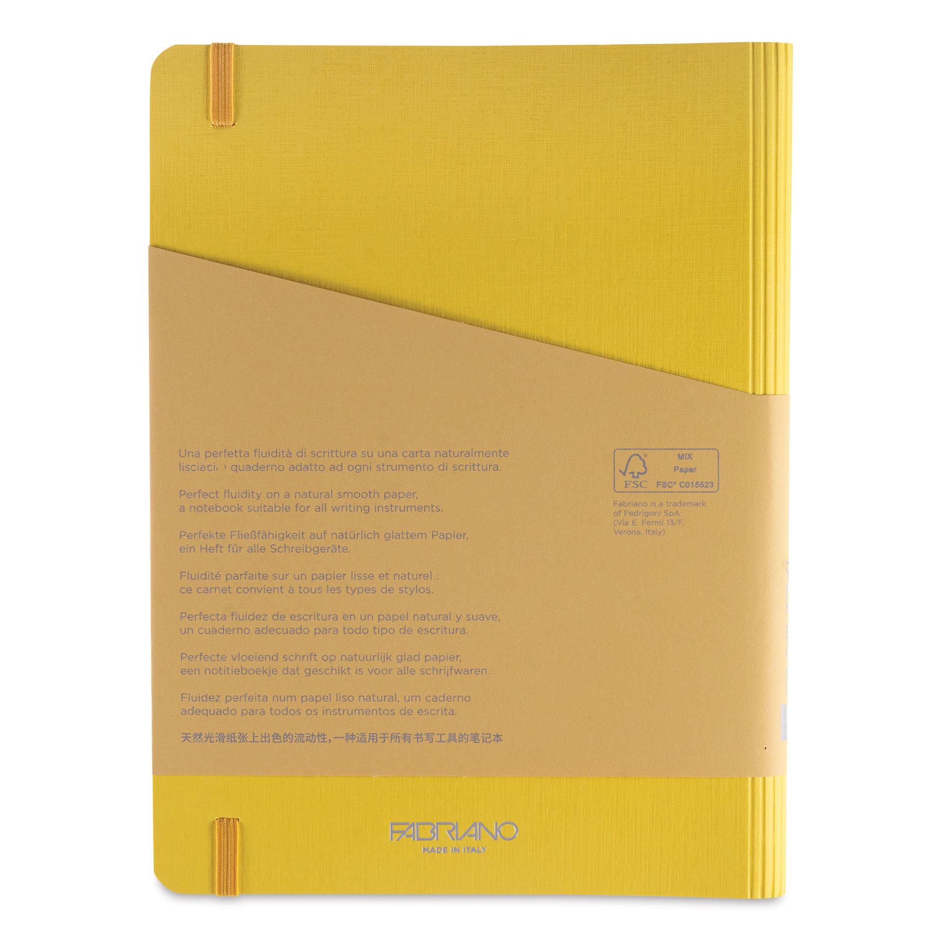 Fabriano Ecoqua Plus Hidden Spiral-Bound Notebook - Yellow, 8-1/4" x 5-4/5", Dot Grid, back cover