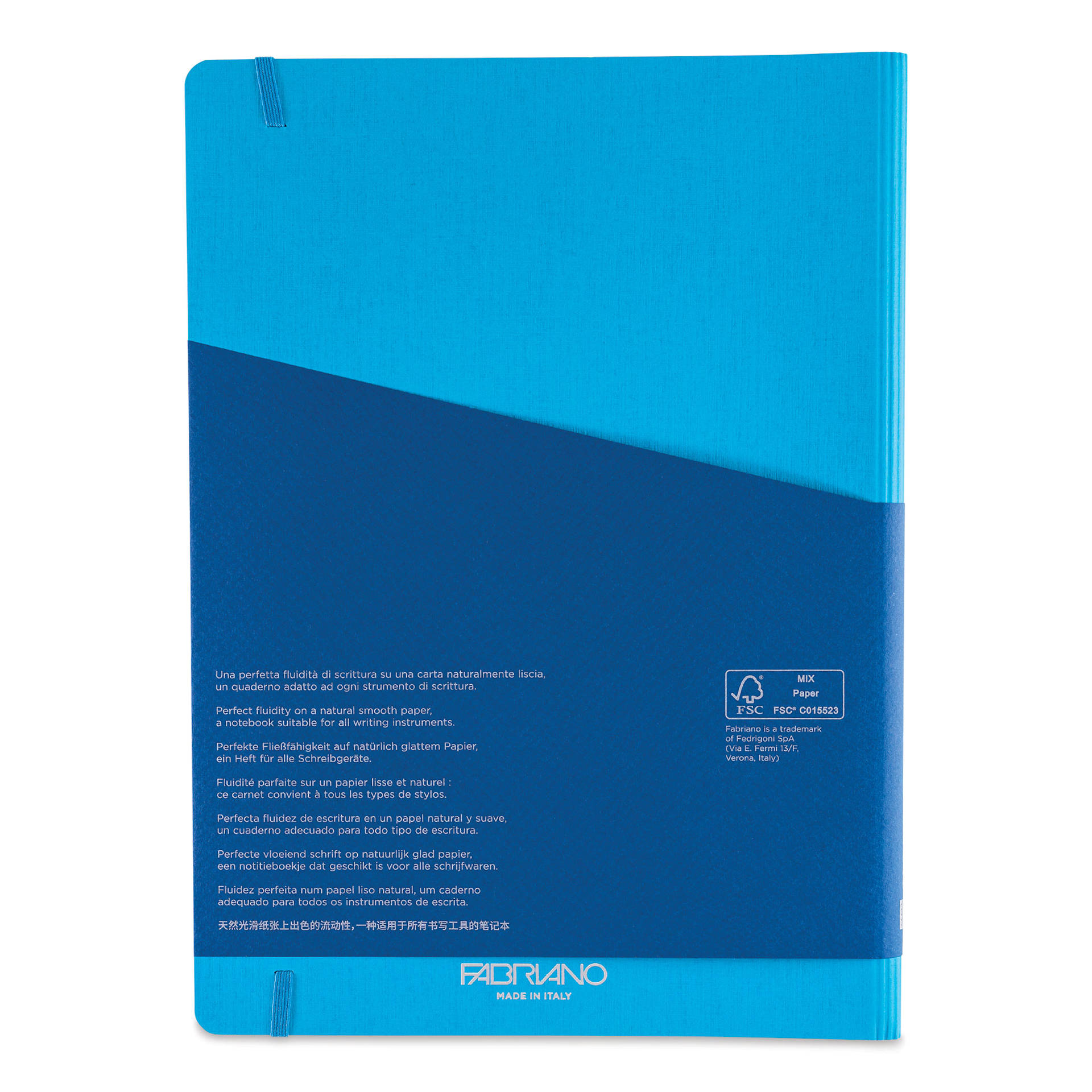 Fabriano Ecoqua Plus Hidden Spiral-Bound Notebook - Turquoise, 11-7/10" x 8-1/4", Dot Grid, back cover