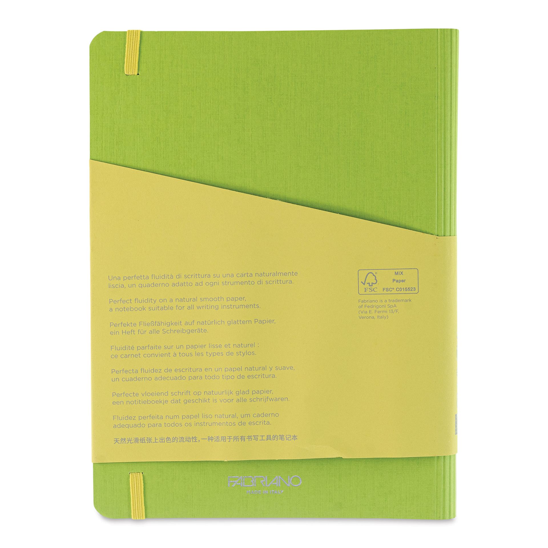 Fabriano Ecoqua Plus Hidden Spiral-Bound Notebook - Lime, 8-1/4" x 5-4/5", Dot Grid, back cover