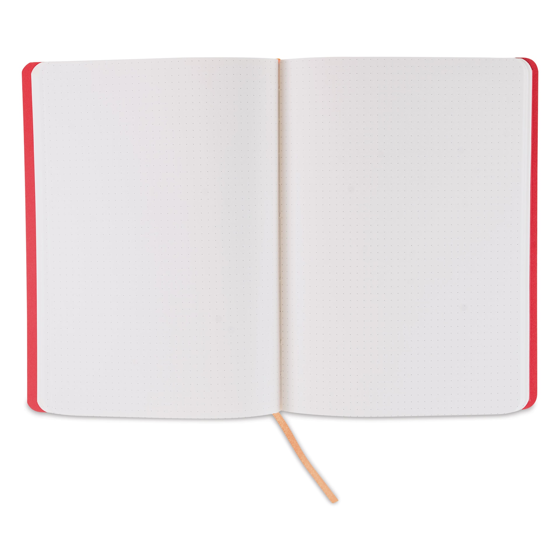 Fabriano Ispira Soft-Cover Notebook - Red, 5-4/5" x 8-1/4", Dot Grid, open