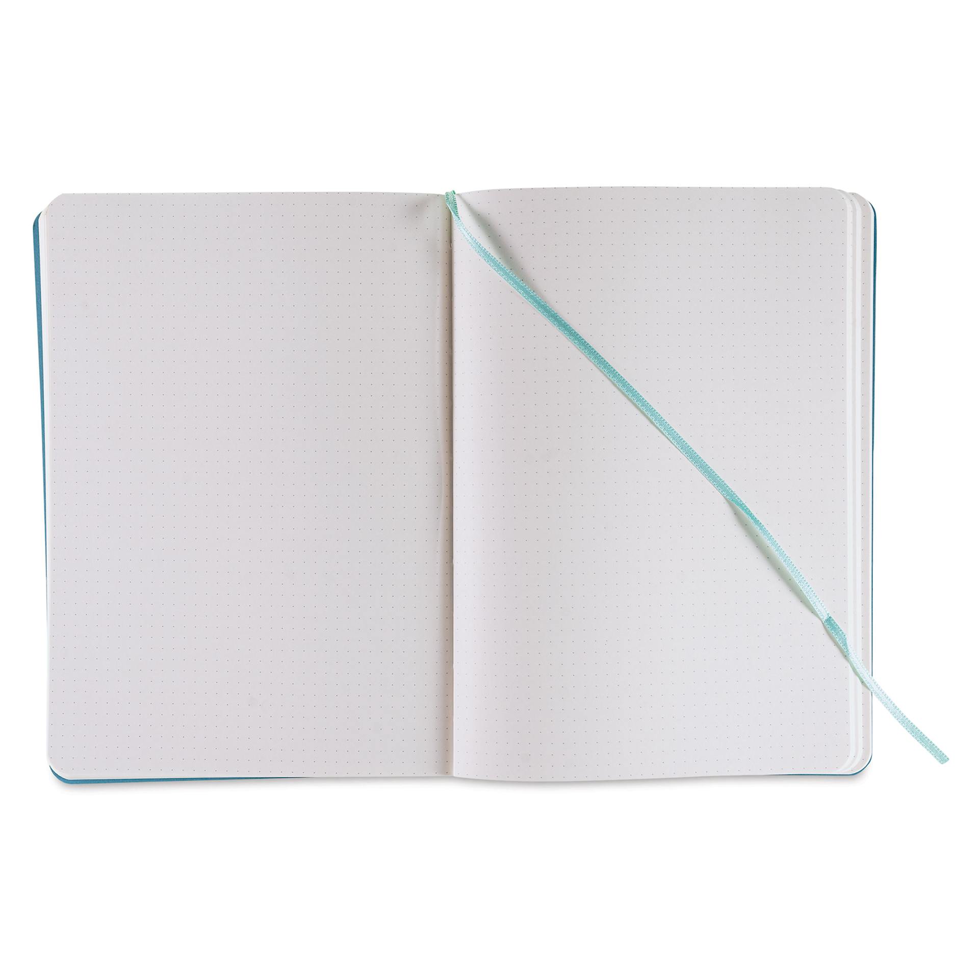Fabriano Ispira Soft-Cover Notebook - Green, 5-4/5" x 8-1/4", Dot Grid, open