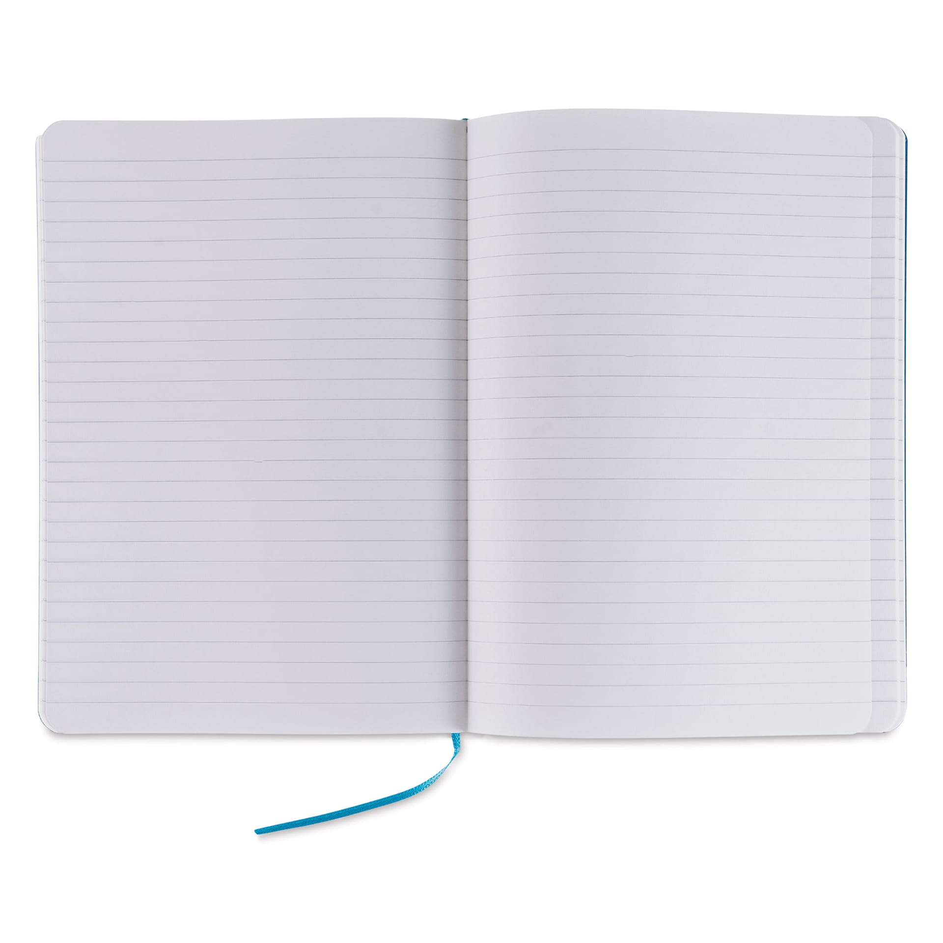 Fabriano Ispira Hard-Cover Notebook - Blue, 5-4/5" x 8-1/4", Lined, open