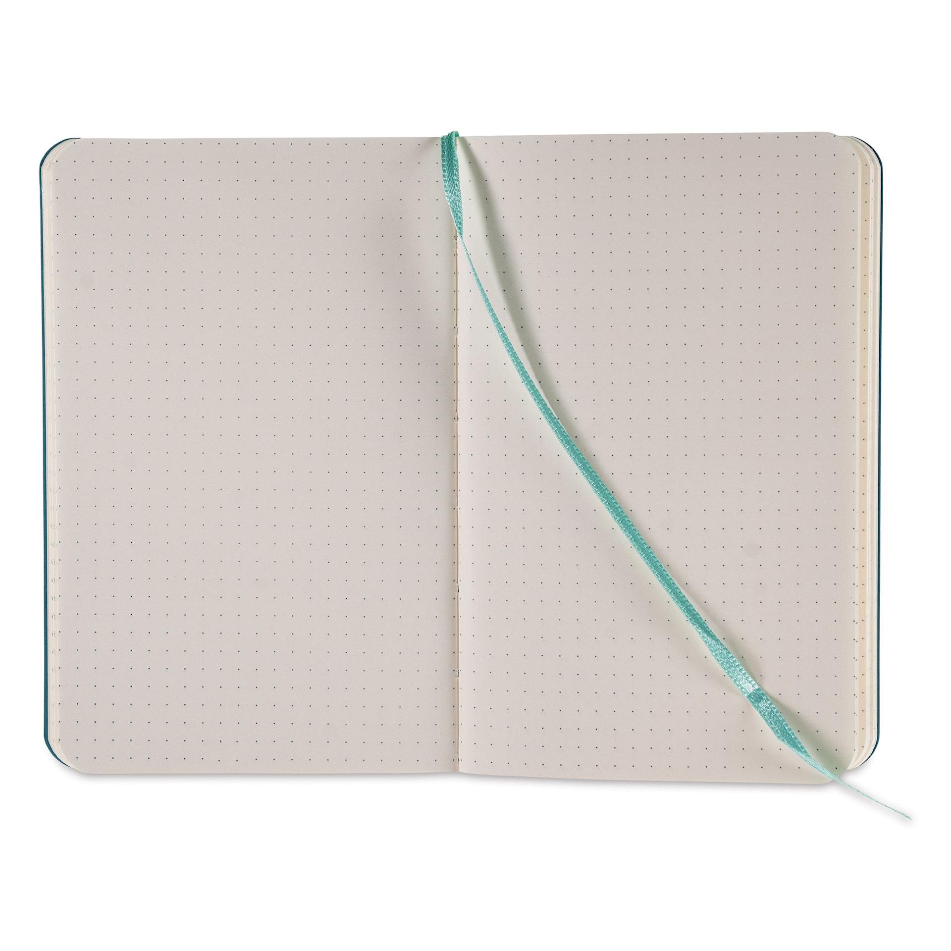 Fabriano Ispira Hard-Cover Notebook - Green, 3-1/2" x 5-1/2", Dot Grid, open