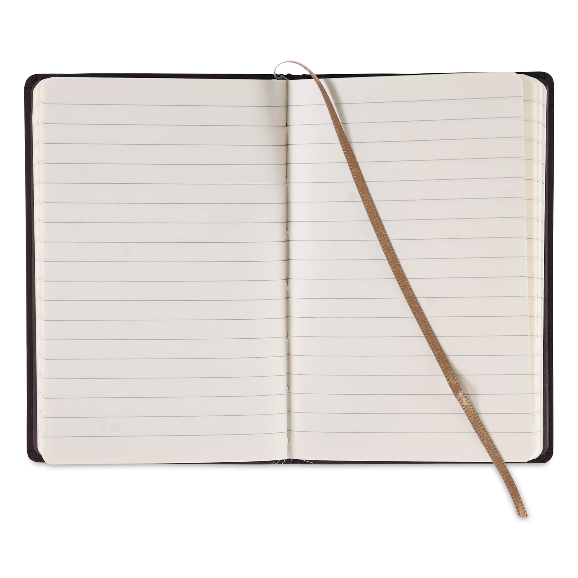 Fabriano Ispira Hard-Cover Notebook - Brown, 3-1/2" x 5-1/2", Lined, open