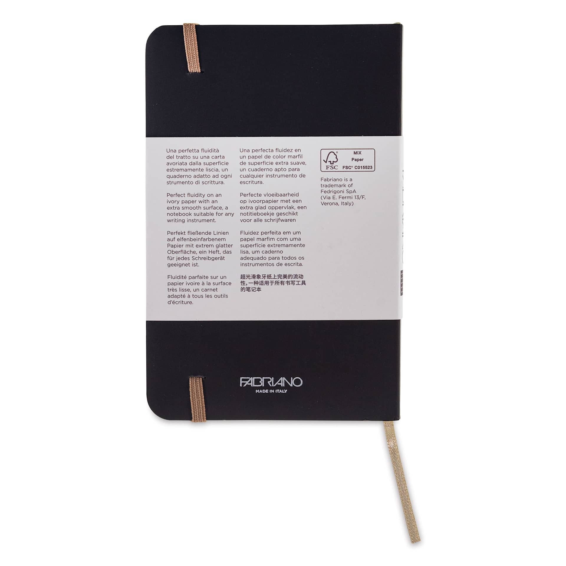 Fabriano Ispira Hard-Cover Notebook - Brown, 3-1/2" x 5-1/2", Lined, back cover