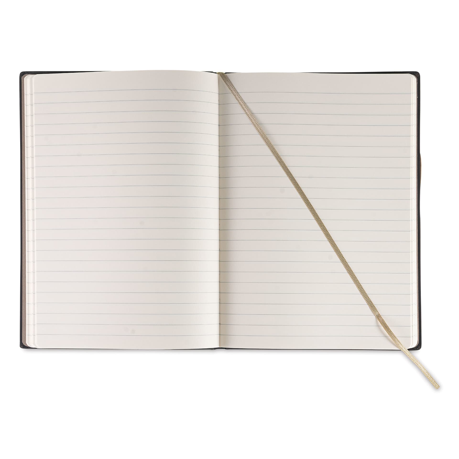 Fabriano Ispira Hard-Cover Notebook - Brown, 5-4/5" x 8-1/4", Lined, open