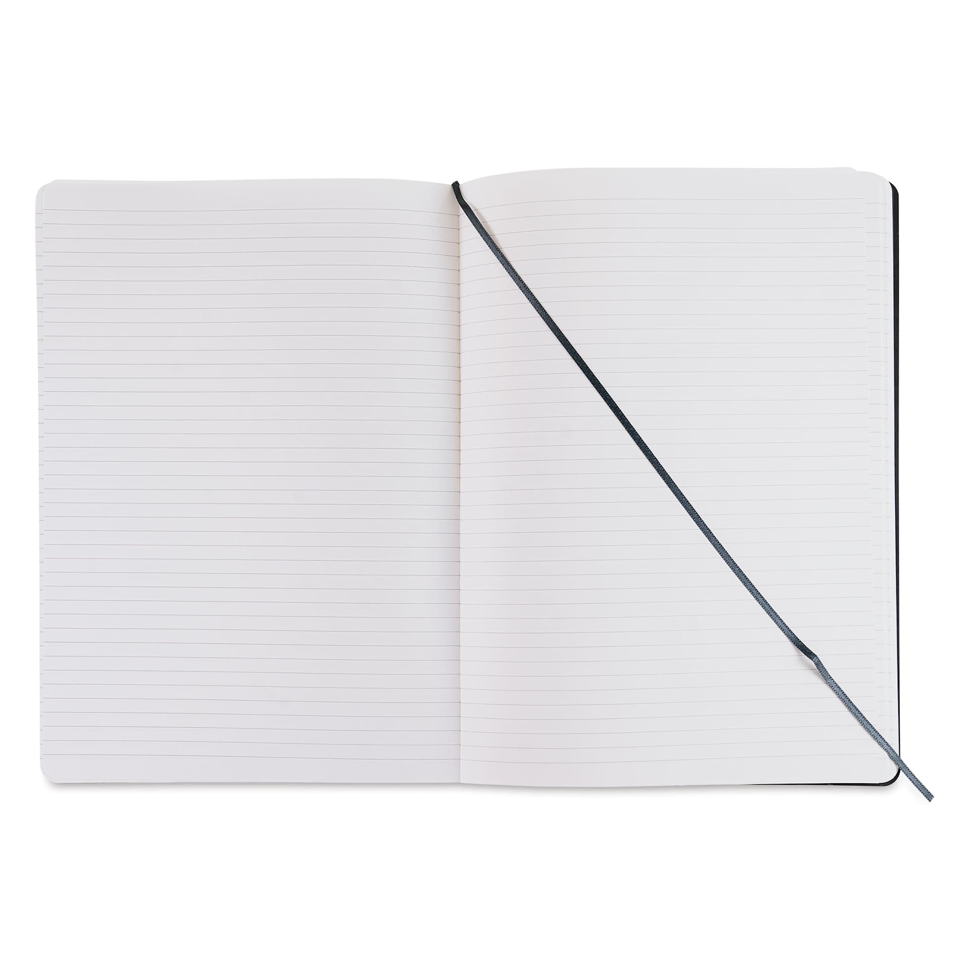 Fabriano EcoQua Plus Stitch-Bound Notebook - Grey, 8-1/4" x 11-3/4", Lined, open