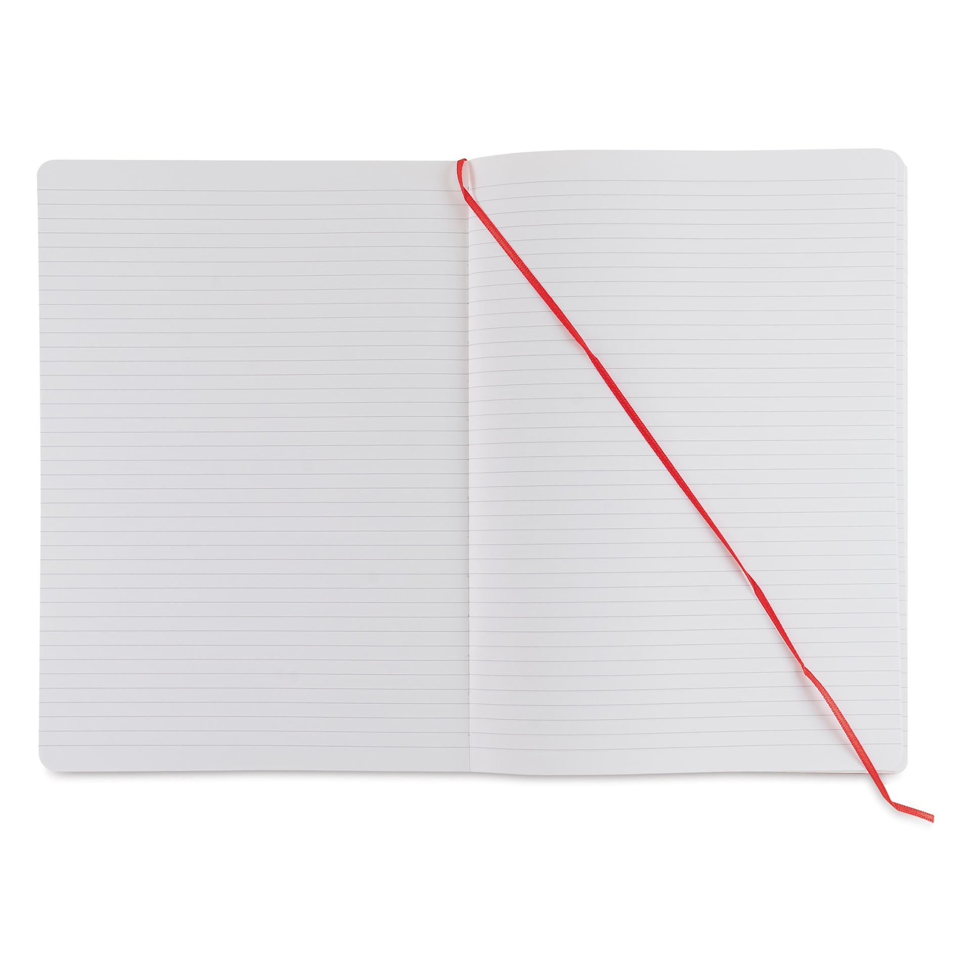 Fabriano EcoQua Plus Stitch-Bound Notebook - Red, 8-1/4" x 11-3/4", Lined, open