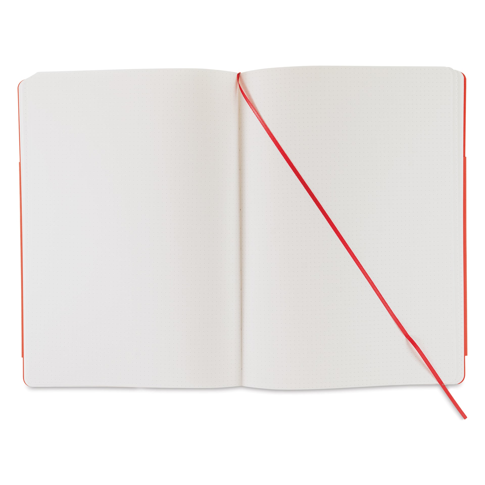 Fabriano EcoQua Plus Stitch-Bound Notebook - Red, 8-1/4" x 11-3/4", Dot Grid, open