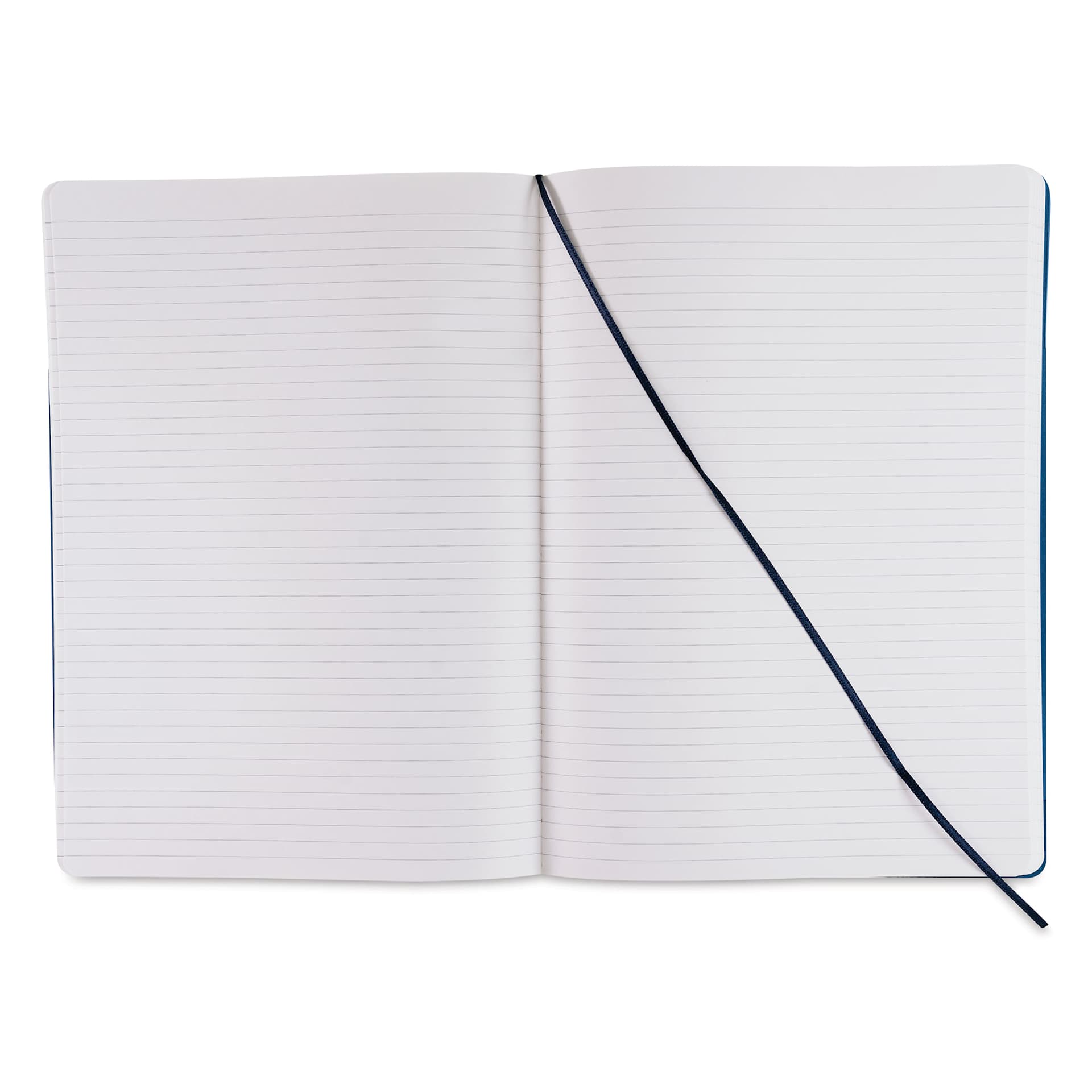 Fabriano EcoQua Plus Stitch-Bound Notebook - Navy, 8-1/4" x 11-3/4", Lined, open