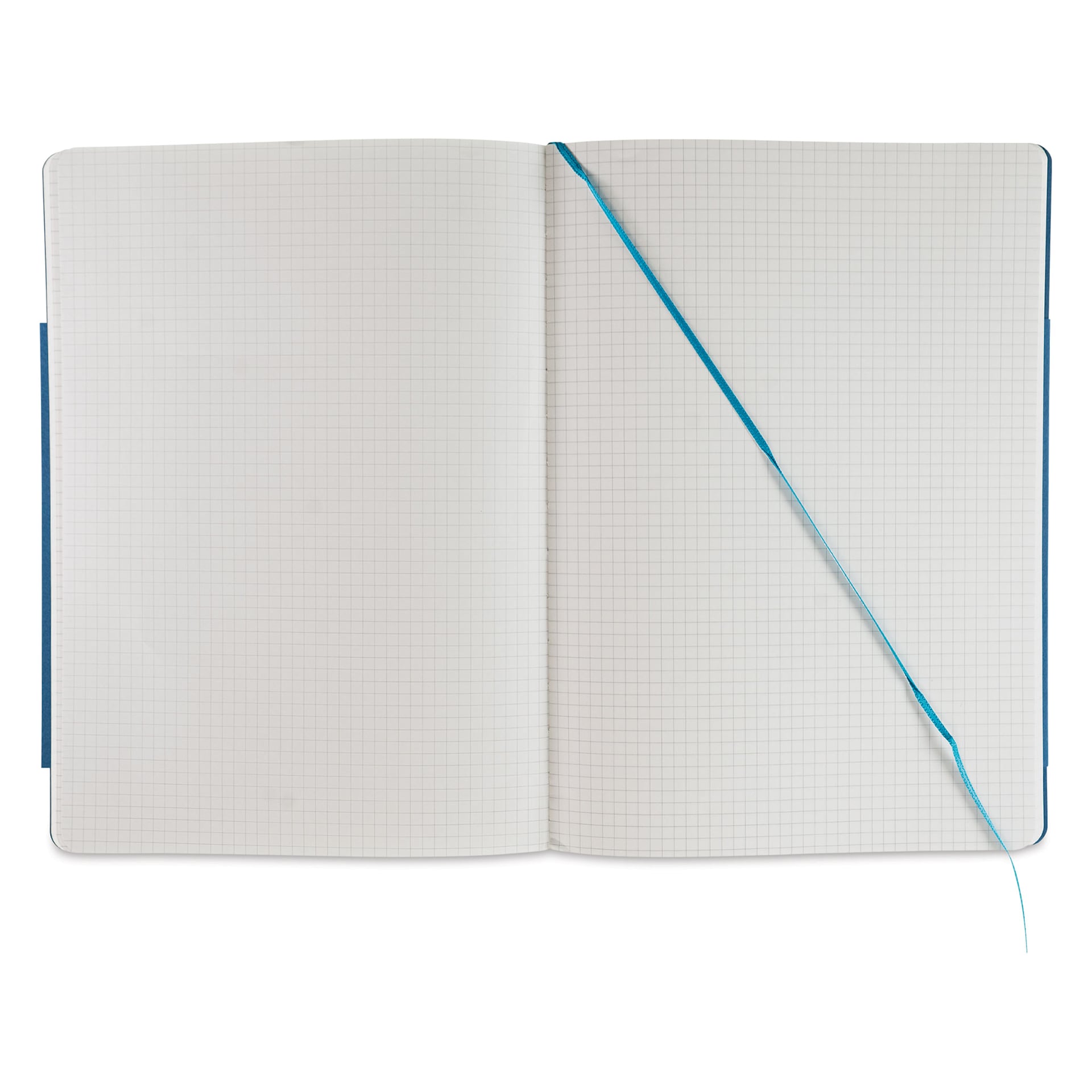 Fabriano EcoQua Plus Stitch-Bound Notebook - Turquoise, 8-1/4" x 11-3/4", Grid, open