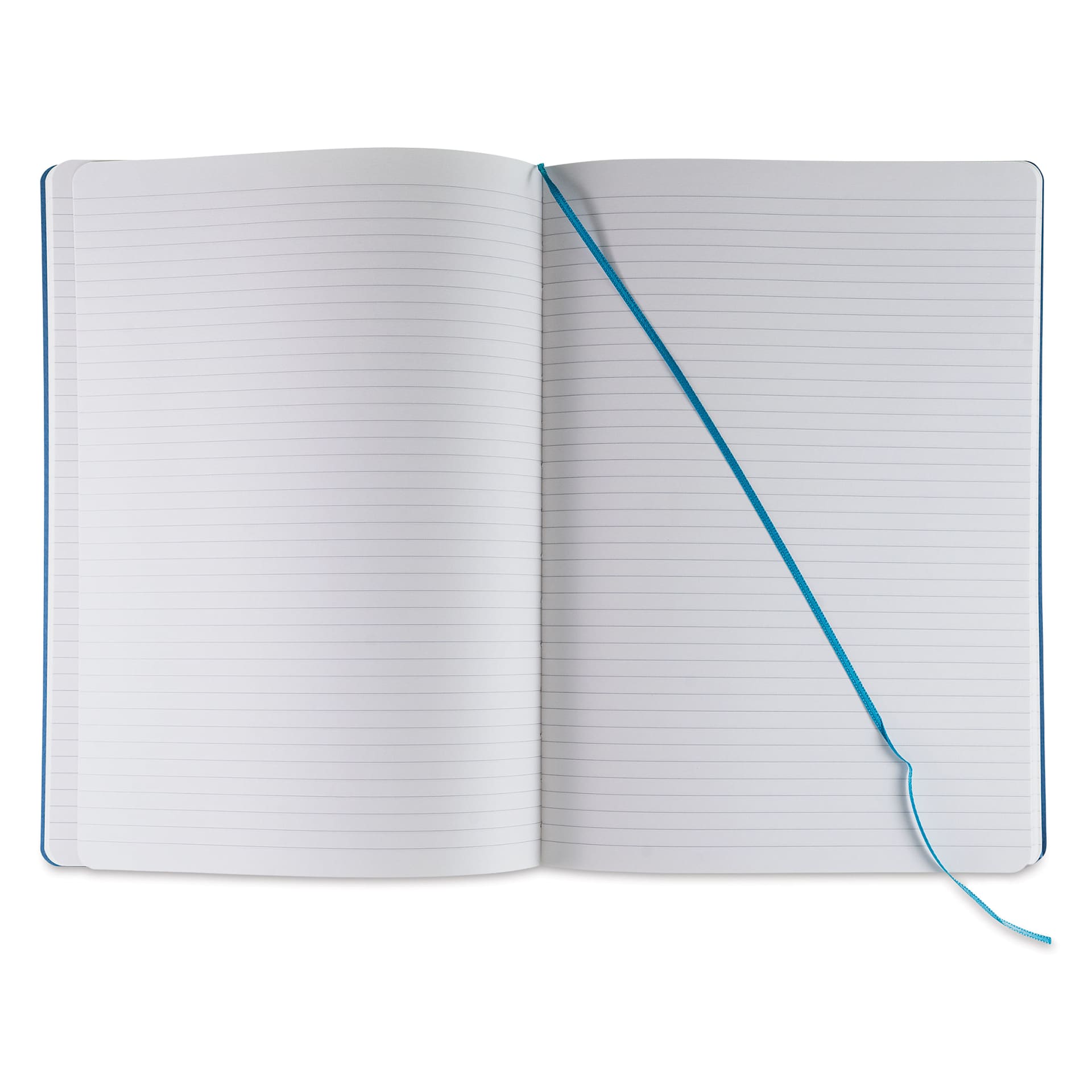Fabriano EcoQua Plus Stitch-Bound Notebook - Turquoise, 8-1/4" x 11-3/4", Lined, open