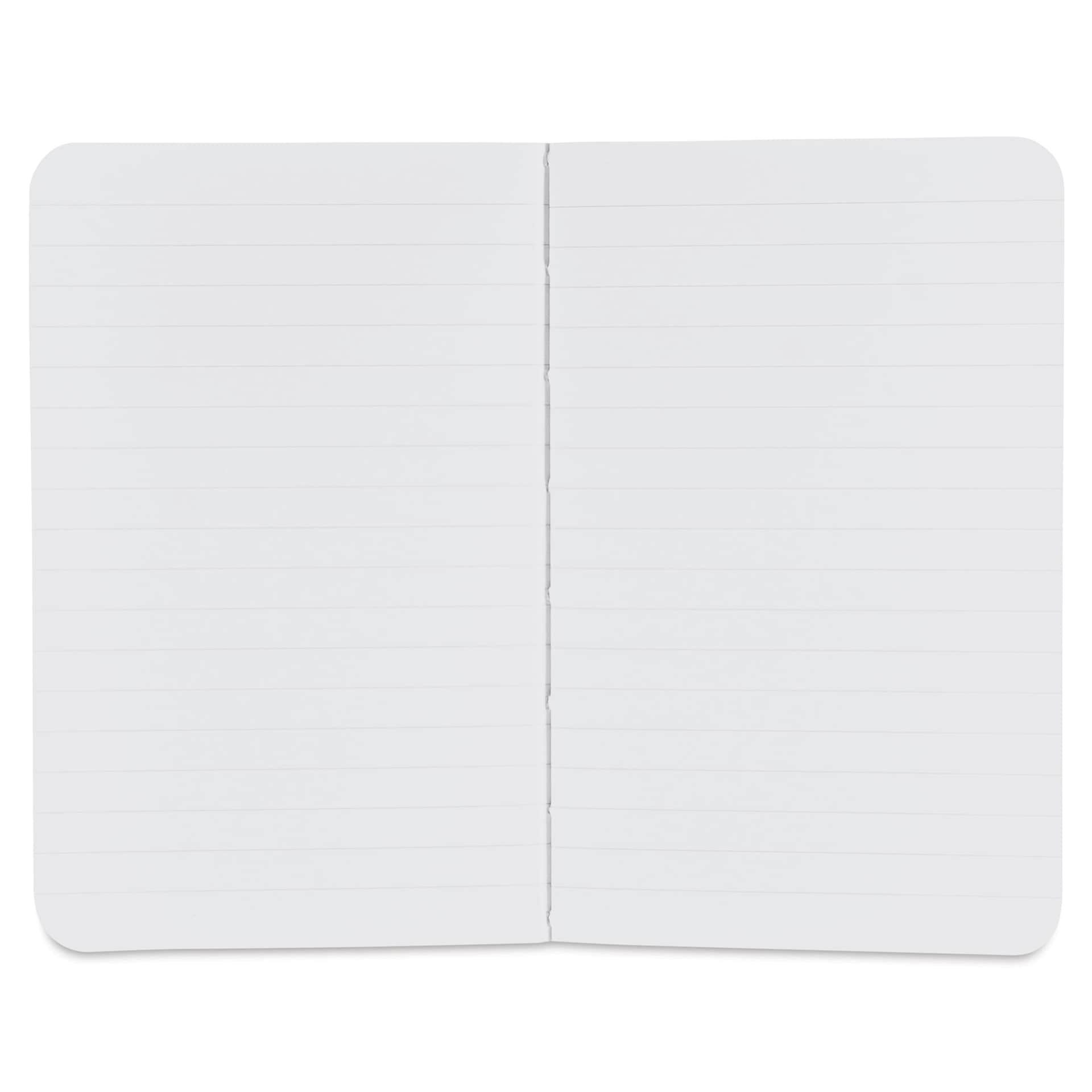 Fabriano Ecoqua Plus Fabric-Bound Notebook - Black, 3-1/2" x 5-1/2", Lined, open