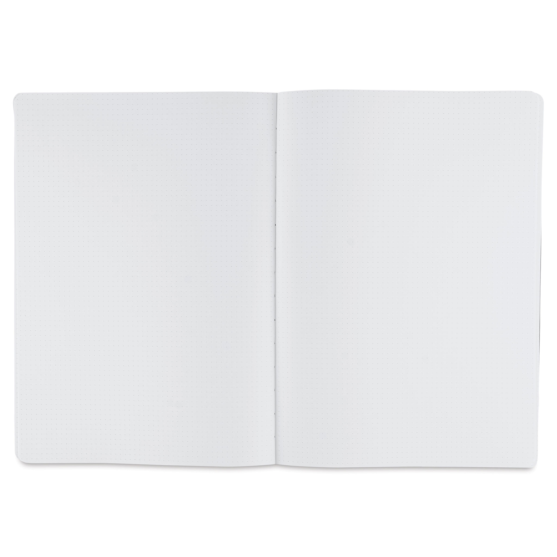 Fabriano Ecoqua Plus Fabric-Bound Notebook - Grey, 8-1/4" x 11-7/10", Dot Grid, open