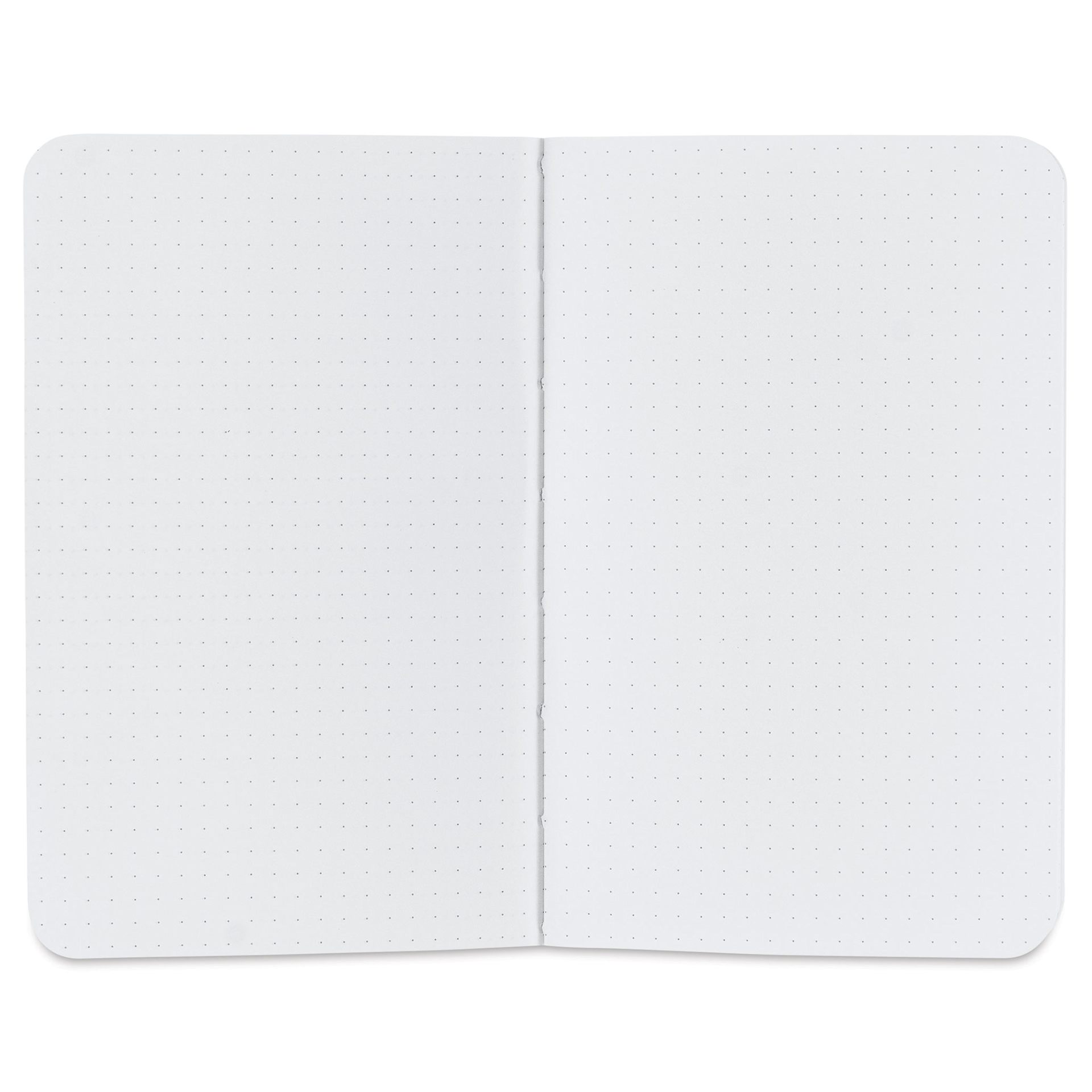 Fabriano Ecoqua Plus Fabric-Bound Notebook - Grey, 3-1/2" x 5-1/2", Dot Grid, open