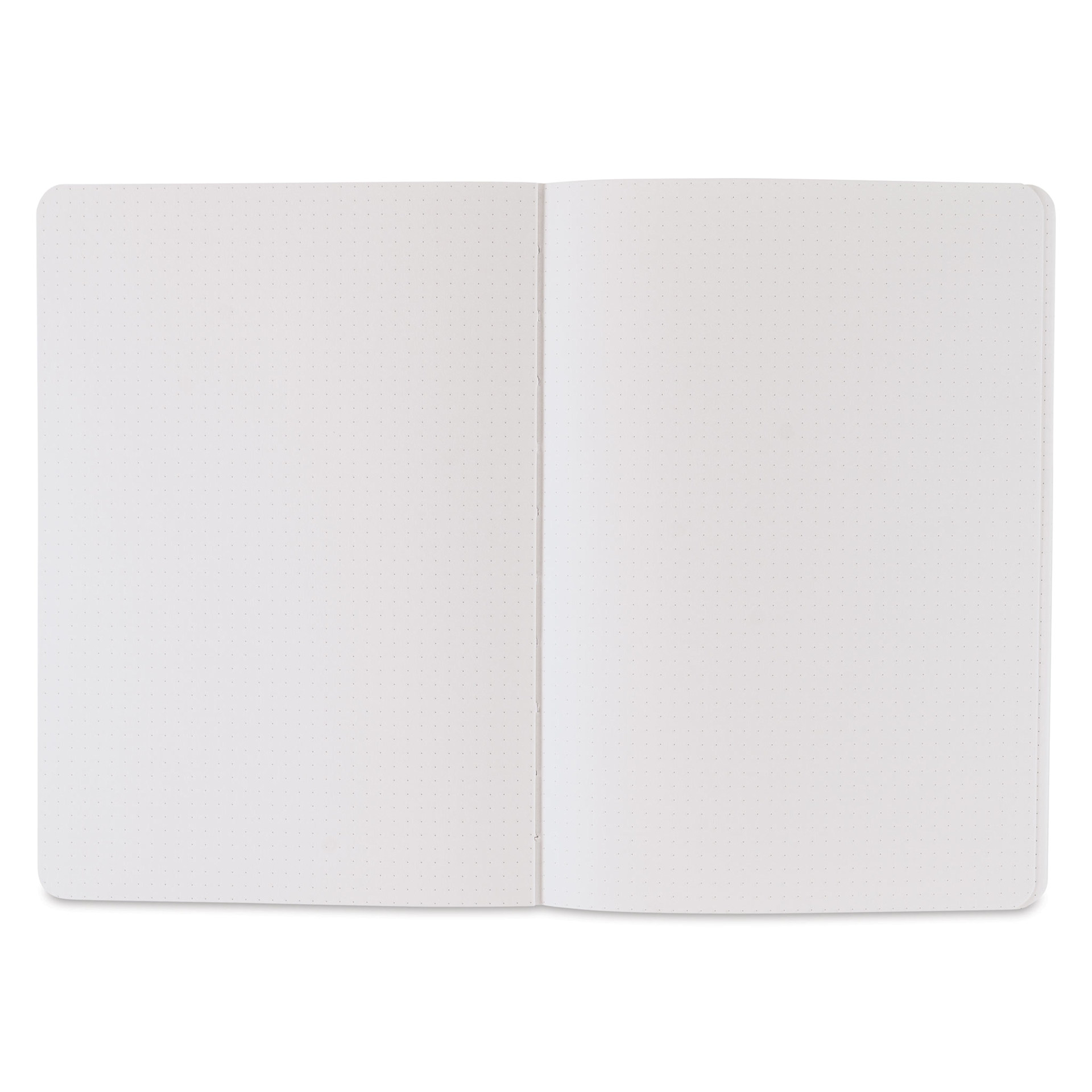 Fabriano Ecoqua Plus Fabric-Bound Notebook - Grey, 5-4/5" x 8-1/4", Dot Grid, open