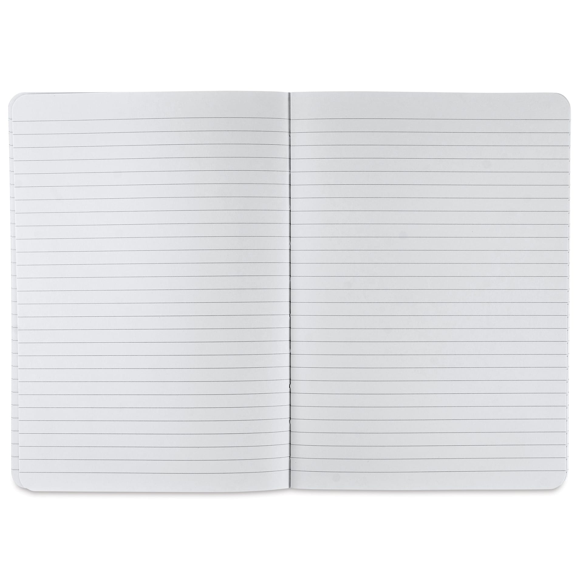 Fabriano Ecoqua Plus Fabric-Bound Notebook - Grey, 5-4/5" x 8-1/4", Lined, open