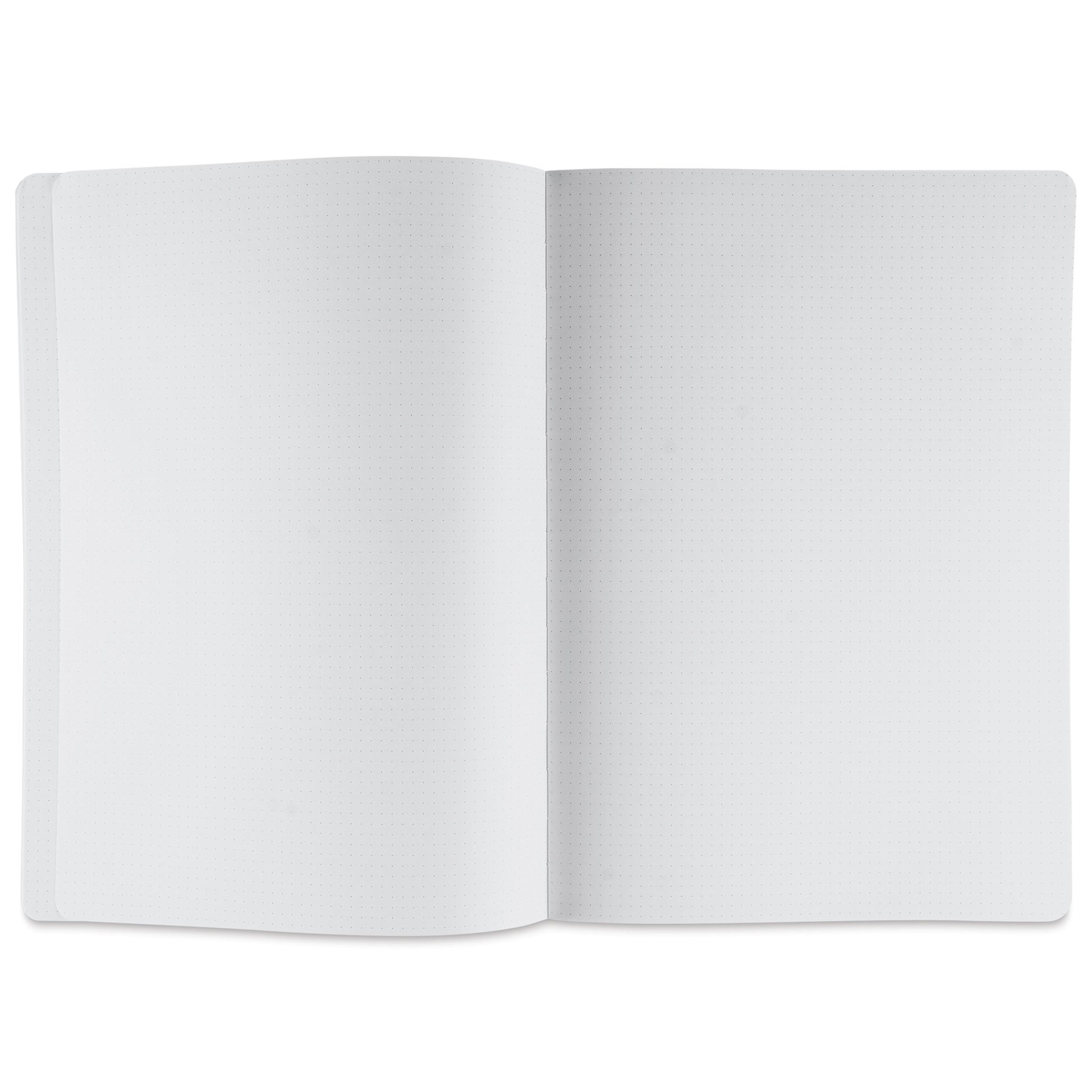 Fabriano Ecoqua Plus Fabric-Bound Notebook - Yellow, 8-1/4" x 11-7/10", Dot Grid, open