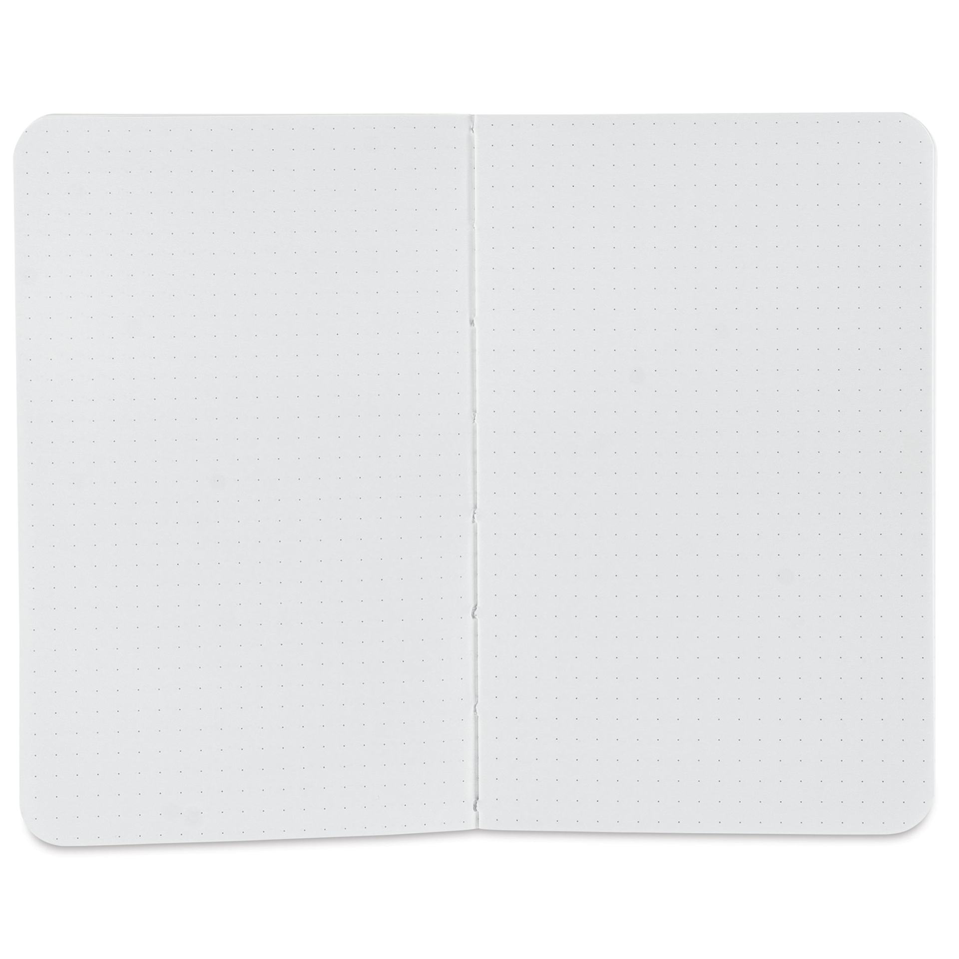 Fabriano Ecoqua Plus Fabric-Bound Notebook - Yellow, 3-1/2" x 5-1/2", Dot Grid, open