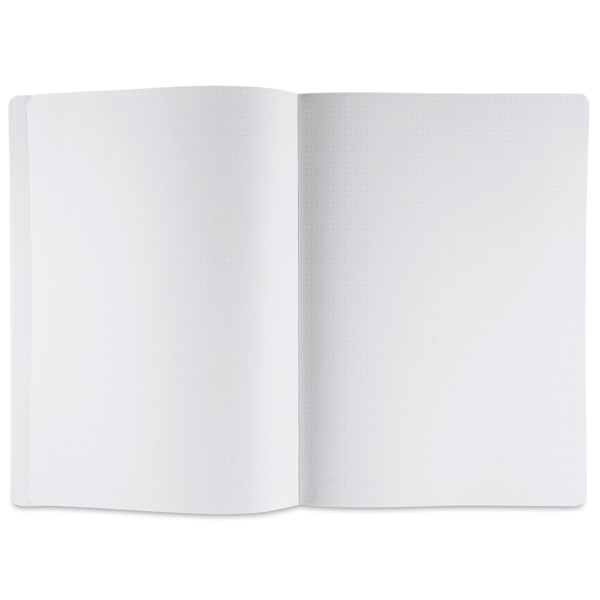 Fabriano Ecoqua Plus Fabric-Bound Notebook - Navy, 8-1/4" x 11-7/10", Dot Grid, open