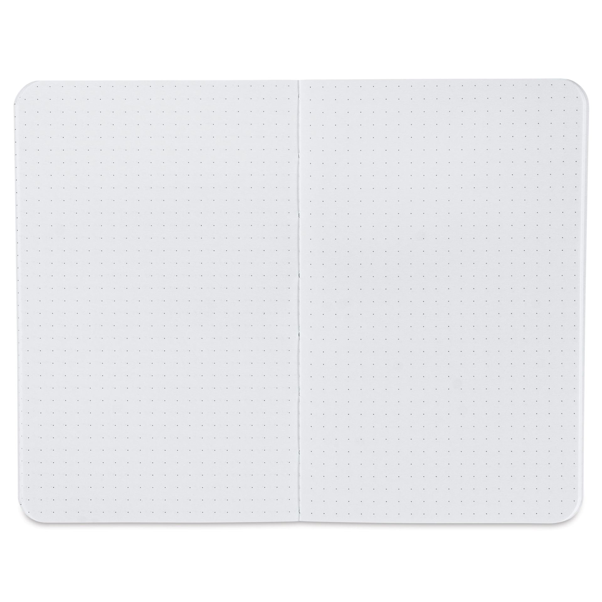 Fabriano Ecoqua Plus Fabric-Bound Notebook - Navy, 3-1/2" x 5-1/2", Dot Grid, open