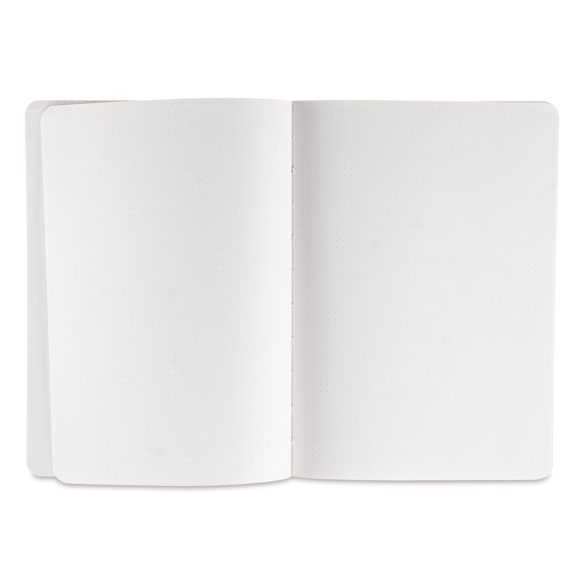 Fabriano Ecoqua Plus Fabric-Bound Notebook - Navy, 5-4/5" x 8-1/4", Dot Grid, open